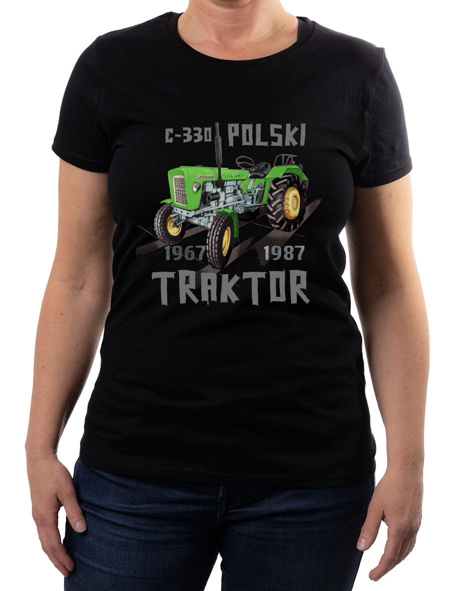 Ursus C-330 — koszulka (Kolor koszulki: czarny; Rozmiar: M (damska); Rodzaj nadruku: Ursus C-330)