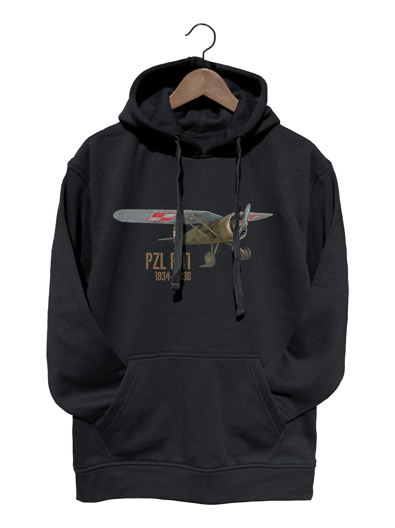 PZL P.11 — bluza (Rozmiar: L; Kolor bluzy: czarny; Rodzaj nadruku: PZL P.11)