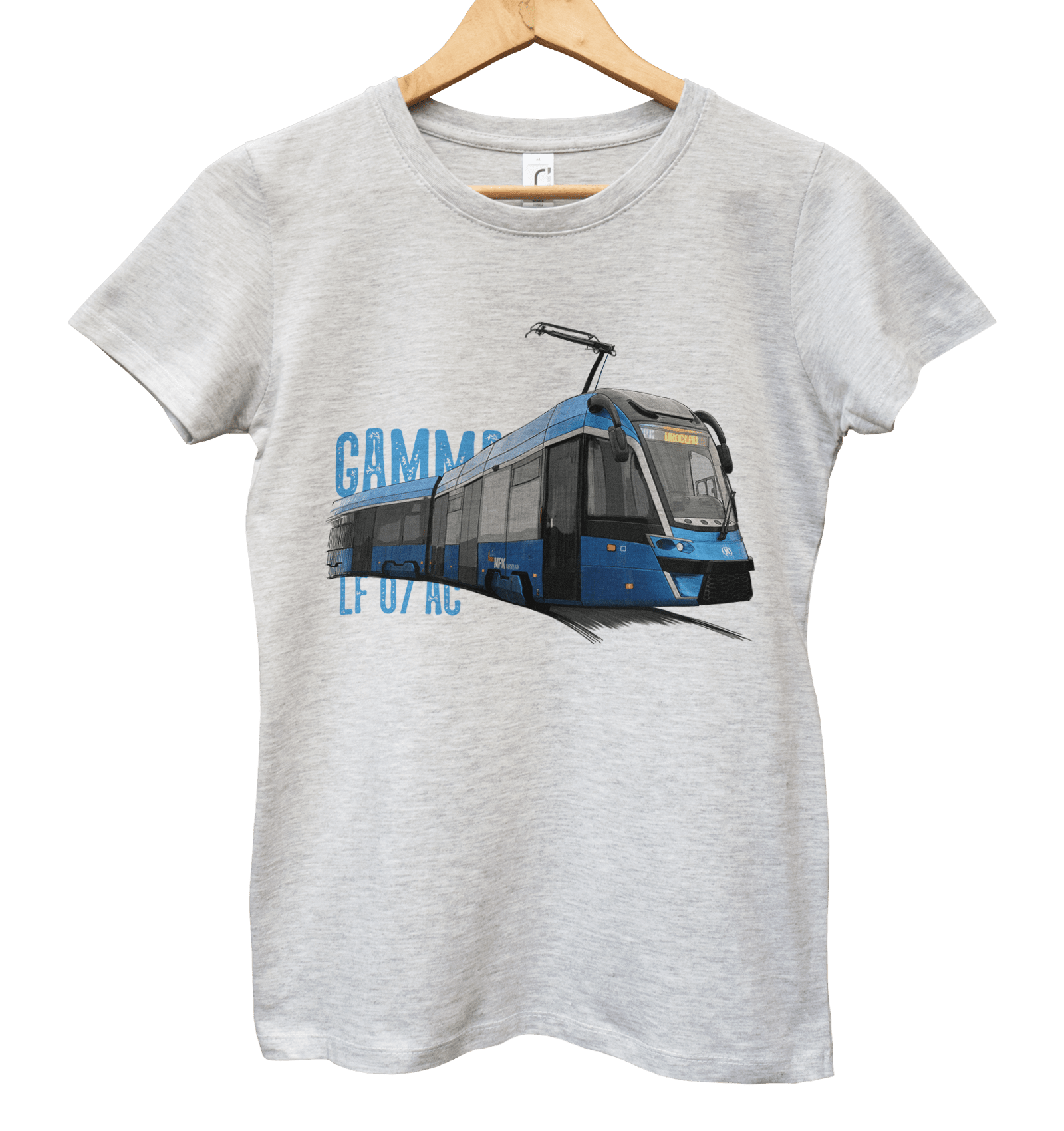 Moderus Gamma — koszulka (Kolor koszulki: jasnoszary melanż; Rozmiar: 3XL (damska); Rodzaj nadruku: Moderus Gamma)