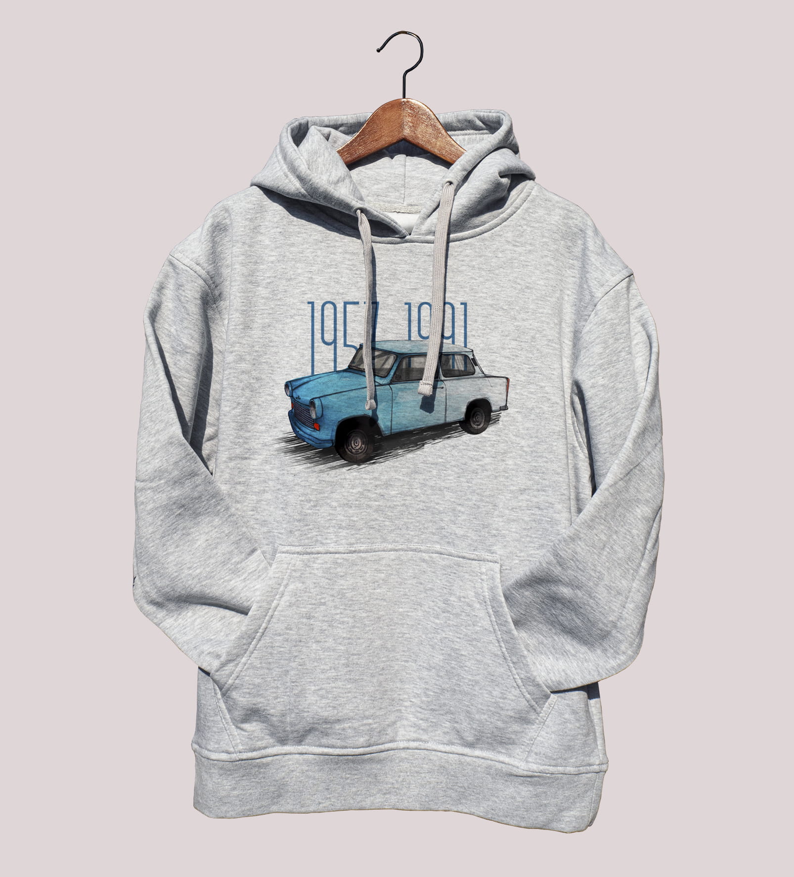 Trabant — bluza (Rozmiar: S; Kolor bluzy: szary; Rodzaj nadruku: Trabant)