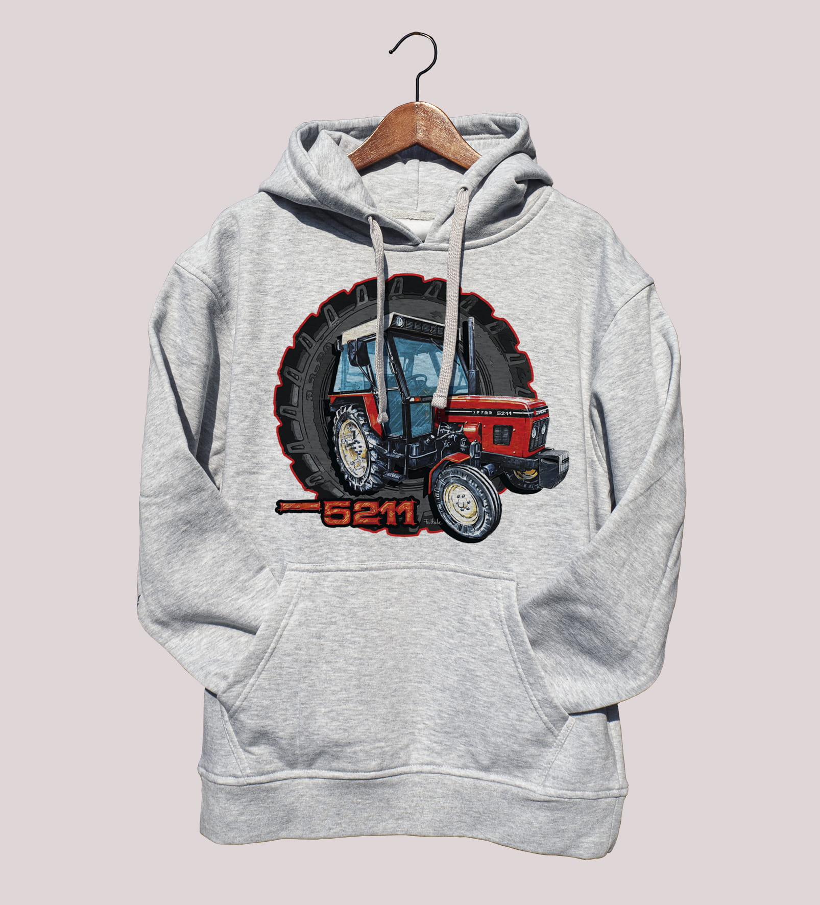 Zetor 5211 — bluza (Rozmiar: L; Kolor bluzy: szary; Rodzaj nadruku: Zetor 5211)