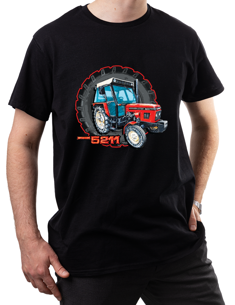 Zetor 5211 — koszulka (Kolor koszulki: czarny; Rozmiar: XXL (męska); Rodzaj nadruku: Zetor 5211)