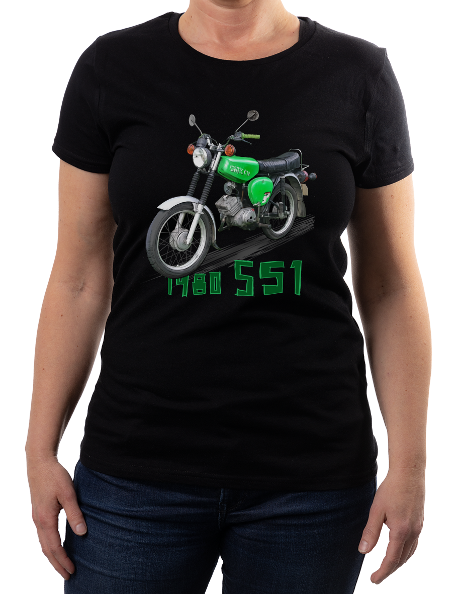 Simson — koszulka (Kolor koszulki: czarny; Rozmiar: XL (damska); Rodzaj nadruku: Simson)