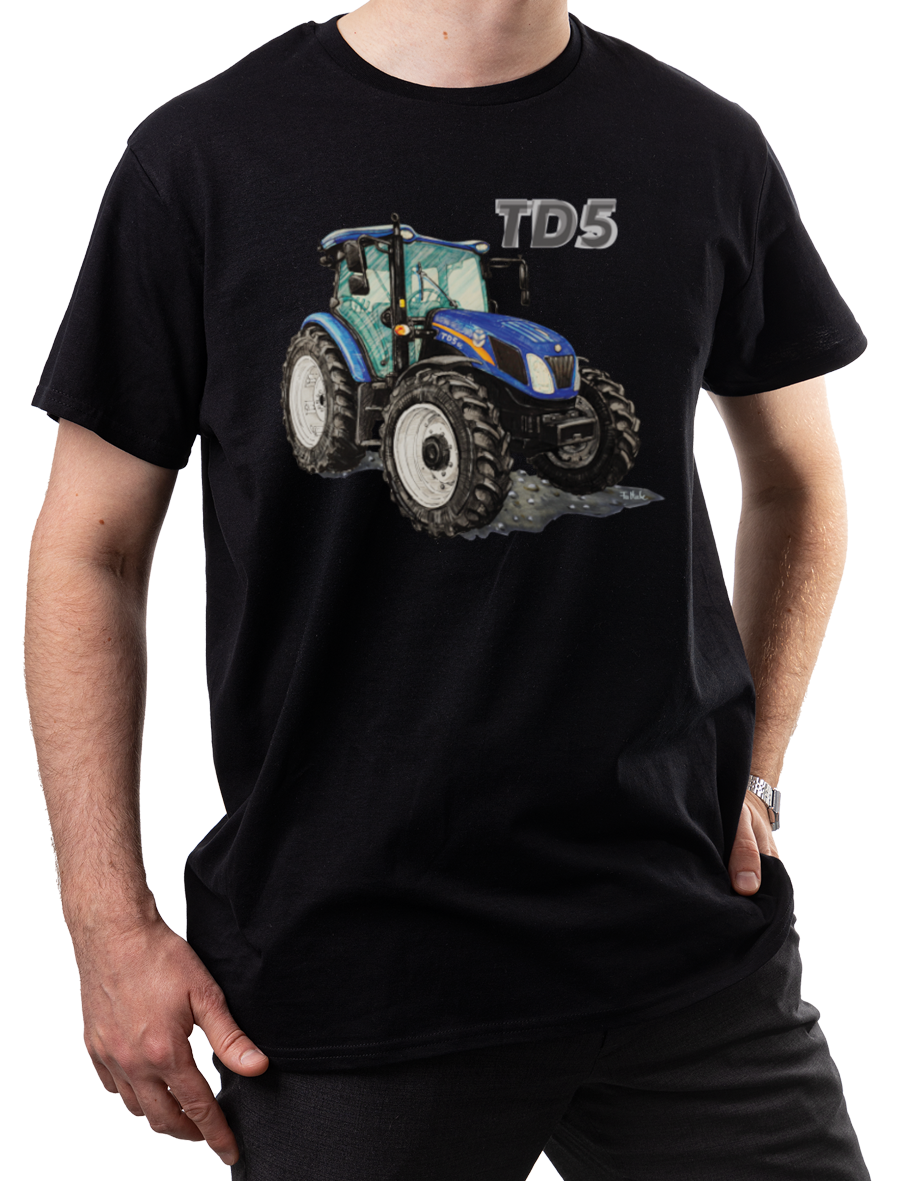 New Holland — koszulka (Kolor koszulki: czarny; Rozmiar: 4XL (męska); Rodzaj nadruku: New Holland)