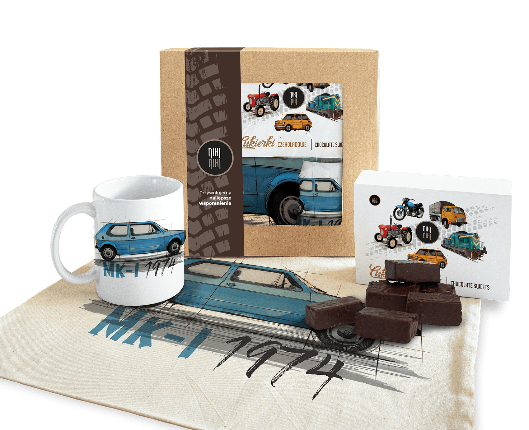 Golf I — paczka (Zawartość paczki: koszulka, torba, kubek, słodycze; Rozmiar koszulki / bluzy: 2 lata; Kolor koszulki / bluzy: czarny; Rodzaj nadruku: