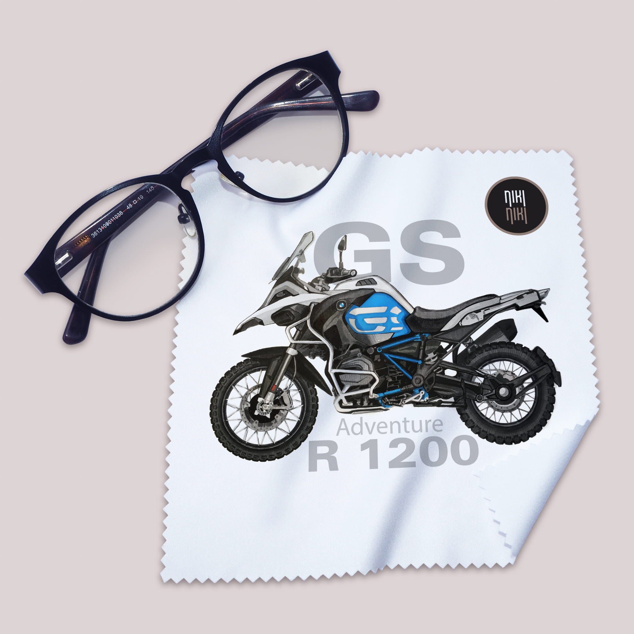 BMW GS — ściereczka (Kolor nadruku: niebieski; Rodzaj nadruku: BMW GS)