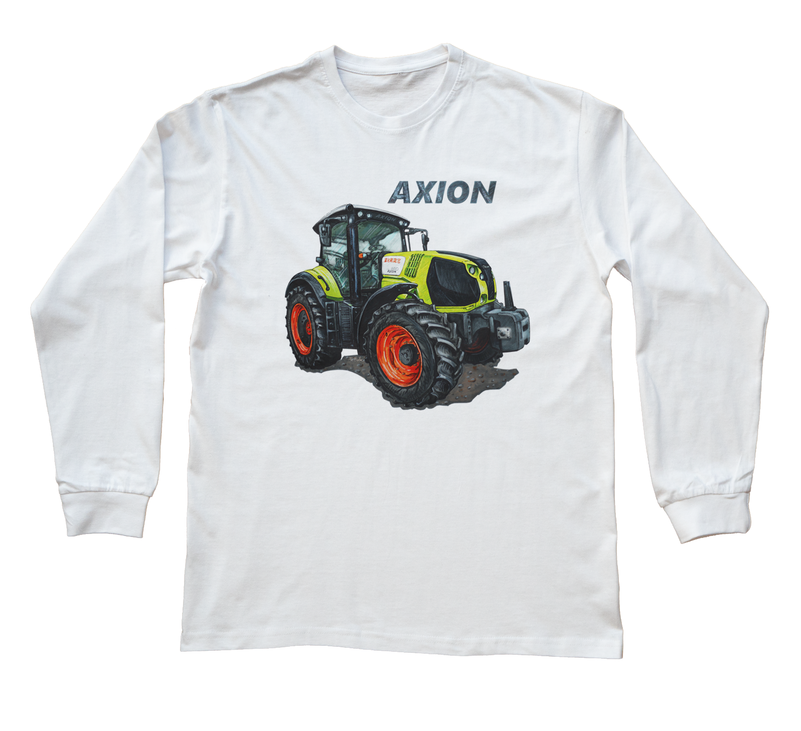 Claas — bluzka z długim rękawem (Rozmiar: XL (dorosła); Kolor koszulki: biały; Rodzaj nadruku: Claas)