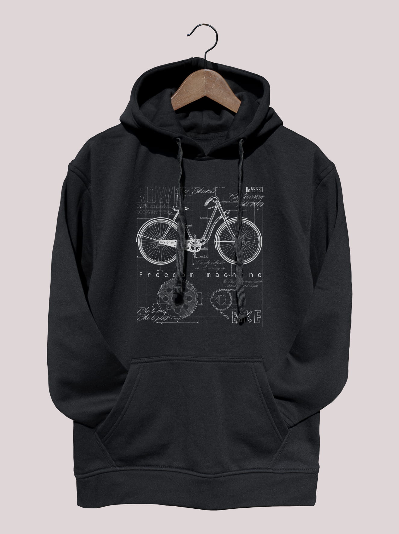 Rower — bluza (Rozmiar: L; Kolor bluzy: czarny; Rodzaj nadruku: Rower)