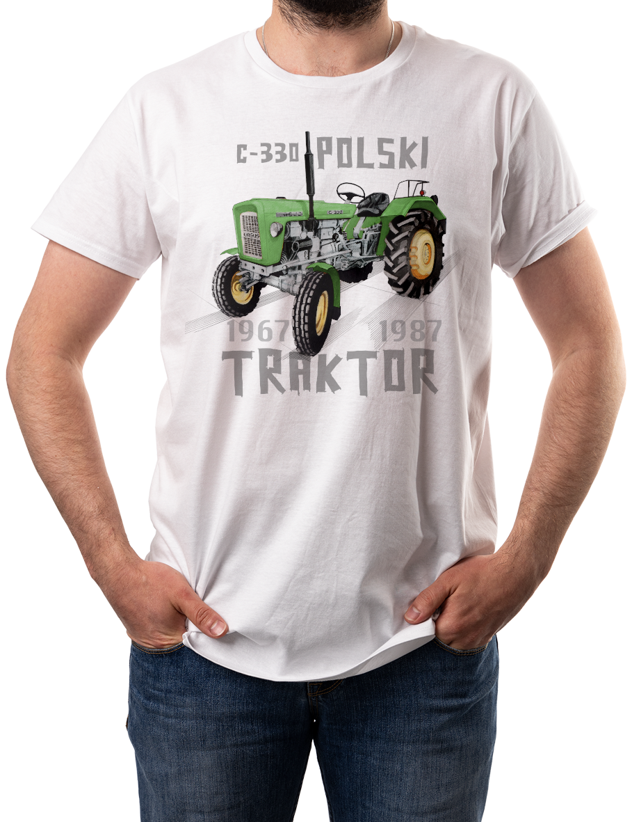 Ursus C-330 — koszulka (Kolor koszulki: biały; Rozmiar: 3XL (męska); Rodzaj nadruku: Ursus C-330)