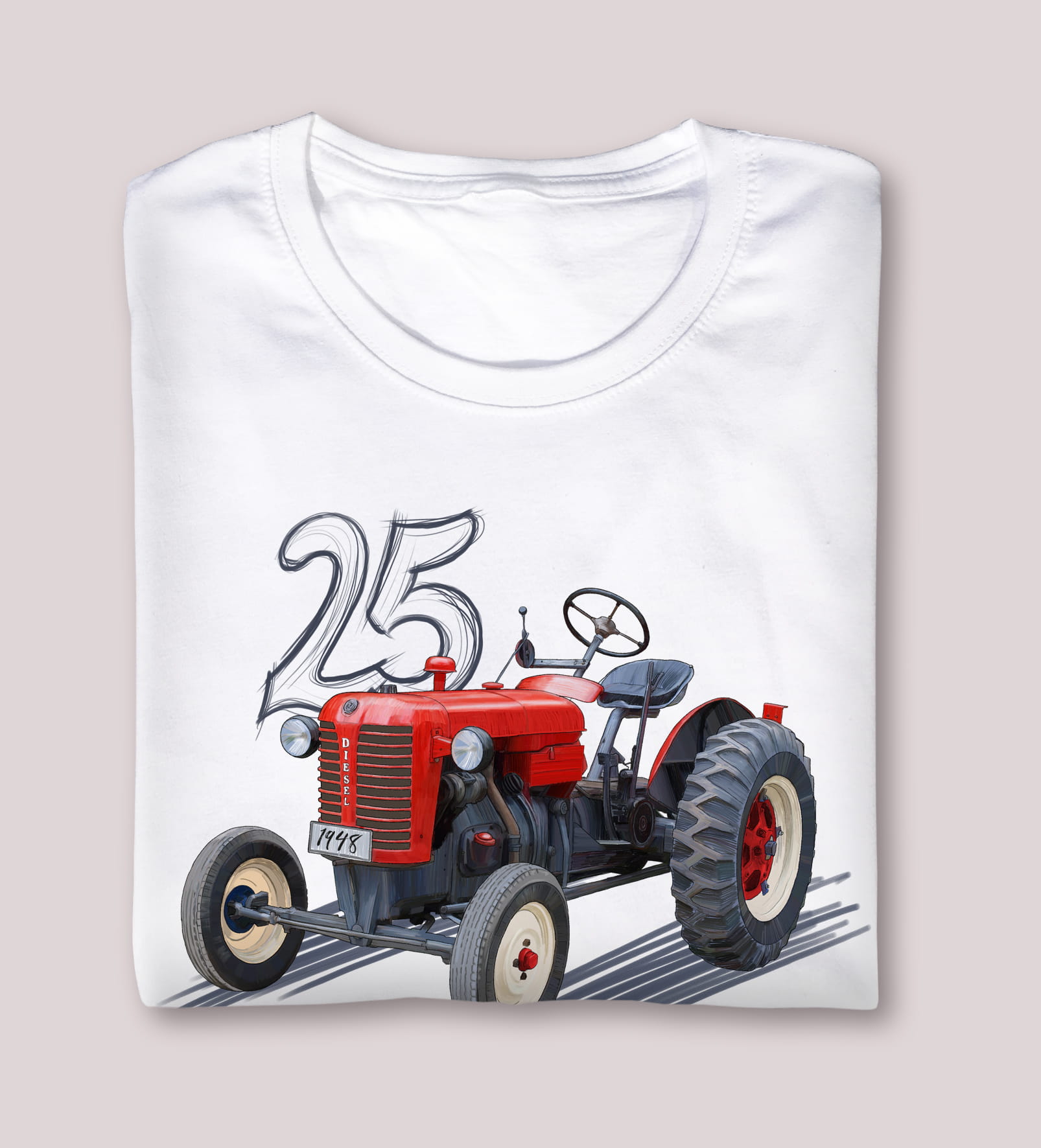 Zetor 25 — koszulka (Kolor koszulki: biały; Rozmiar: 9 - 11 lat; Rodzaj nadruku: Zetor 25)