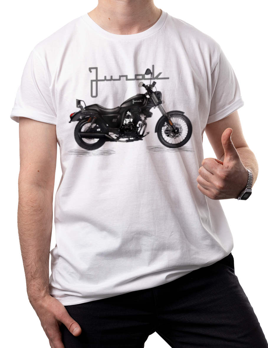 Junak M12 — koszulka (Kolor koszulki: biały; Rozmiar: 3XL (męska); Rodzaj nadruku: Junak M12)