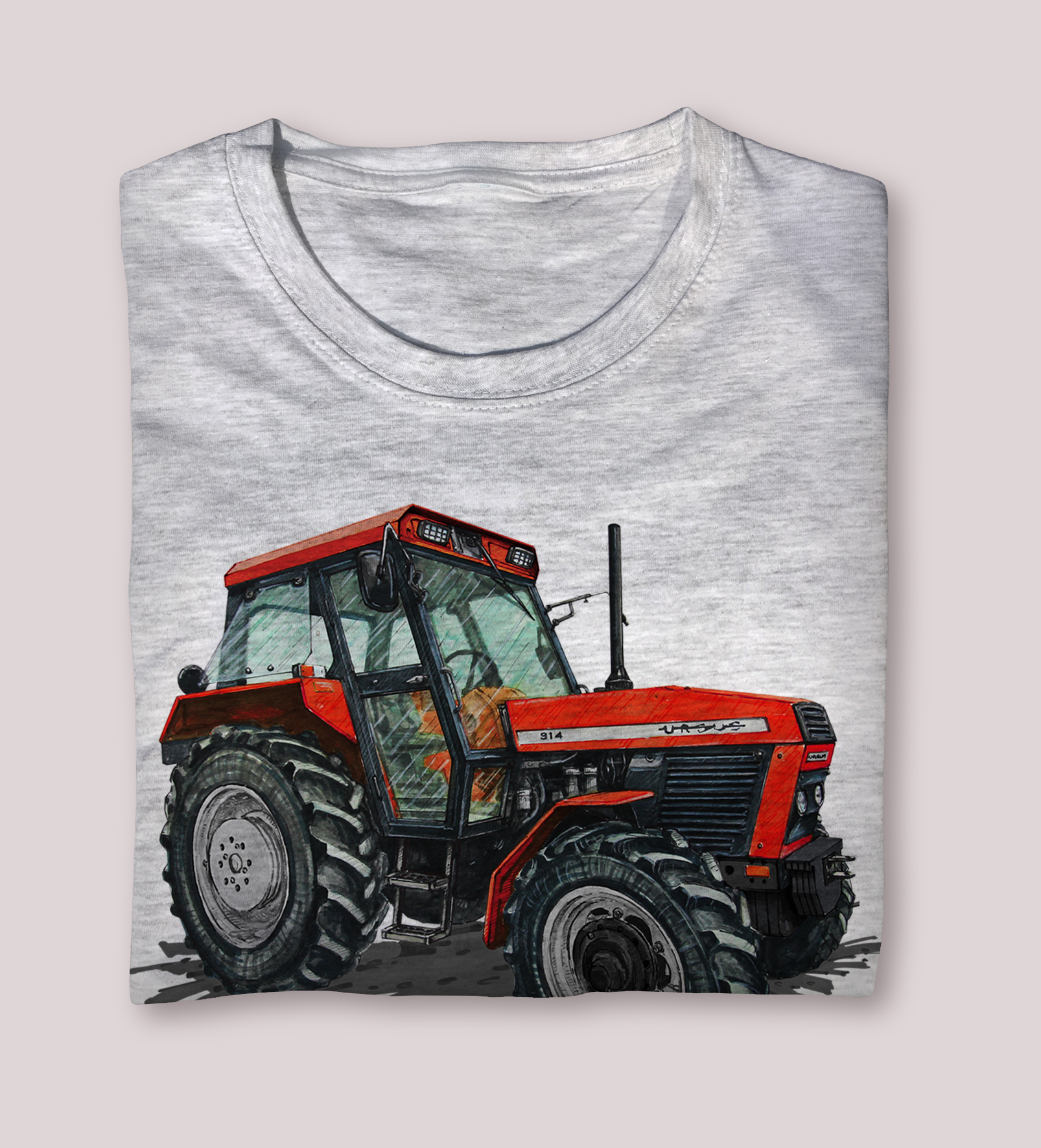 Ursus 914 — koszulka (Kolor koszulki: jasnoszary melanż; Rozmiar: 5 - 6 lat; Rodzaj nadruku: Ursus 914)