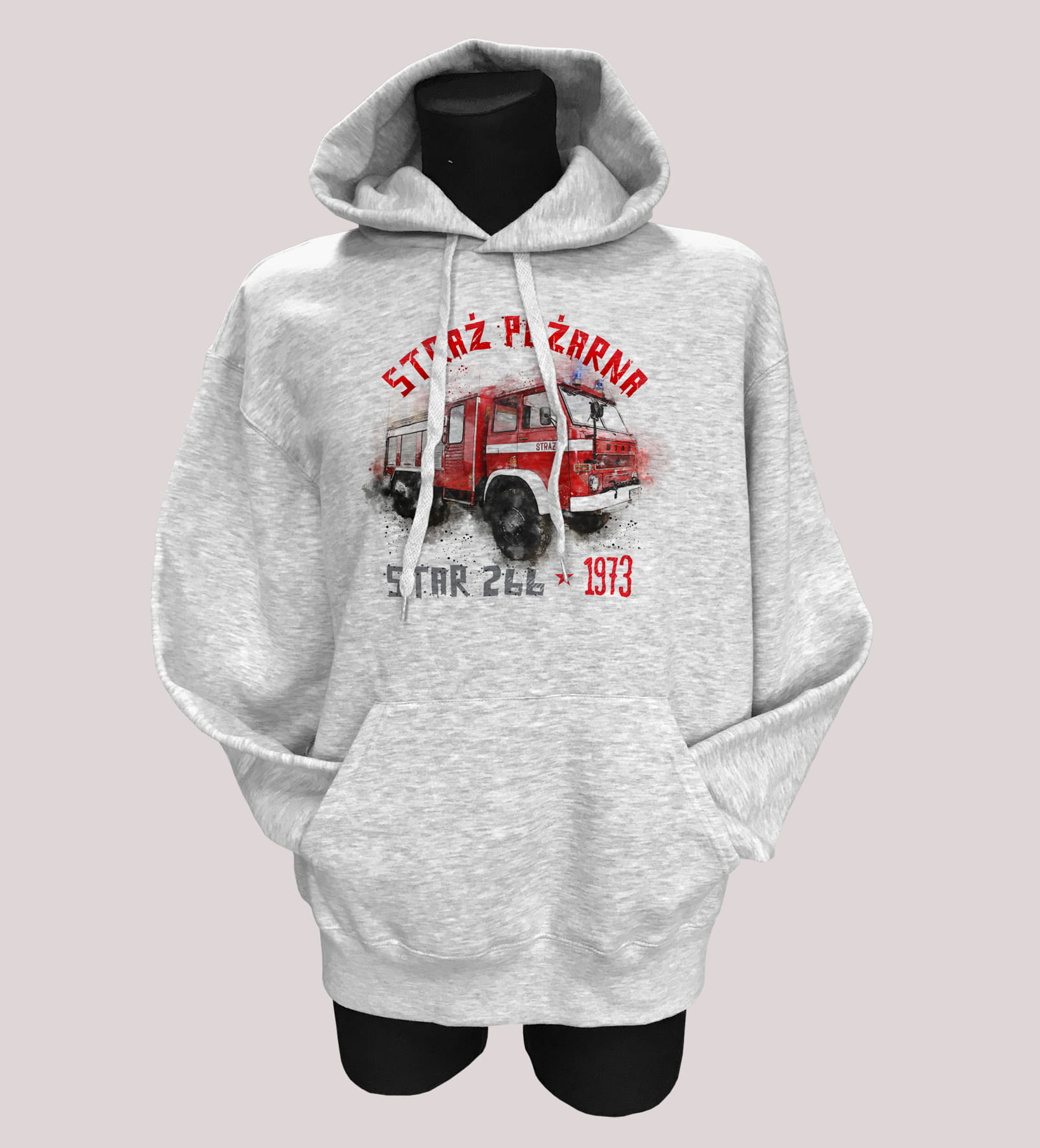 Straż Pożarna — bluza (Rozmiar: XXL; Kolor bluzy: szary; Rodzaj nadruku: Straż Pożarna)