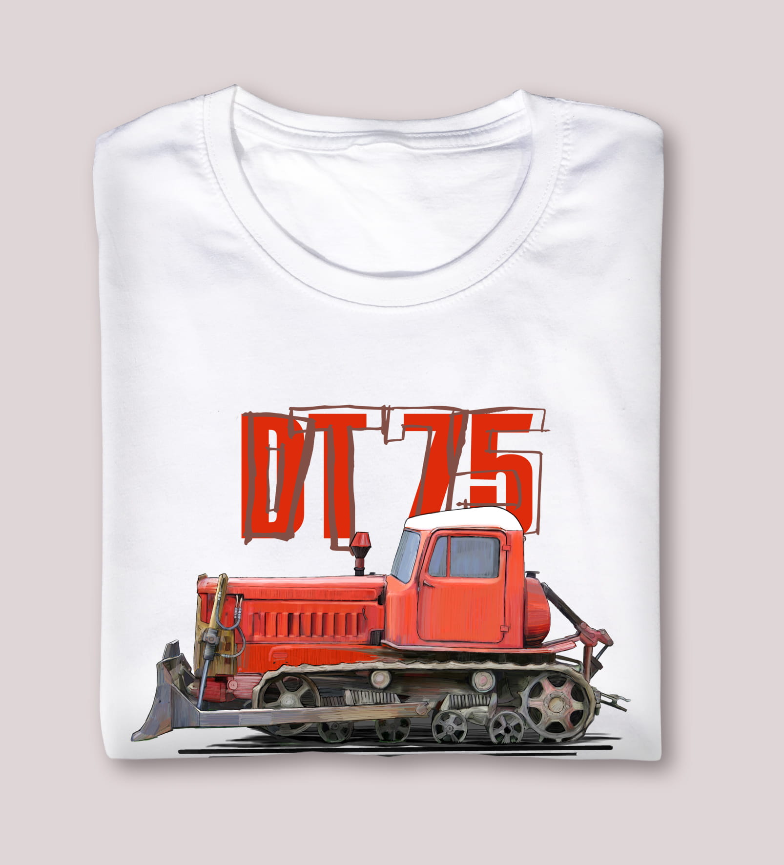 DT-75 — koszulka (Kolor koszulki: biały; Rozmiar: 7 - 8 lat; Rodzaj nadruku: DT-75)