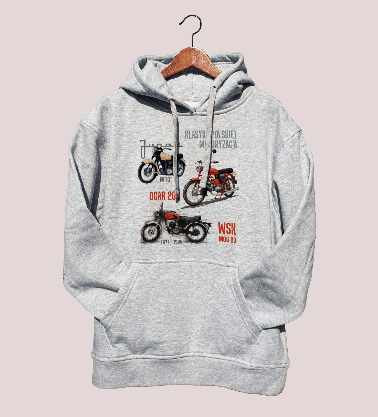 Bluza dla motocyklisty (Rozmiar: M; Kolor bluzy: szary; Rodzaj nadruku: MOTMIX)