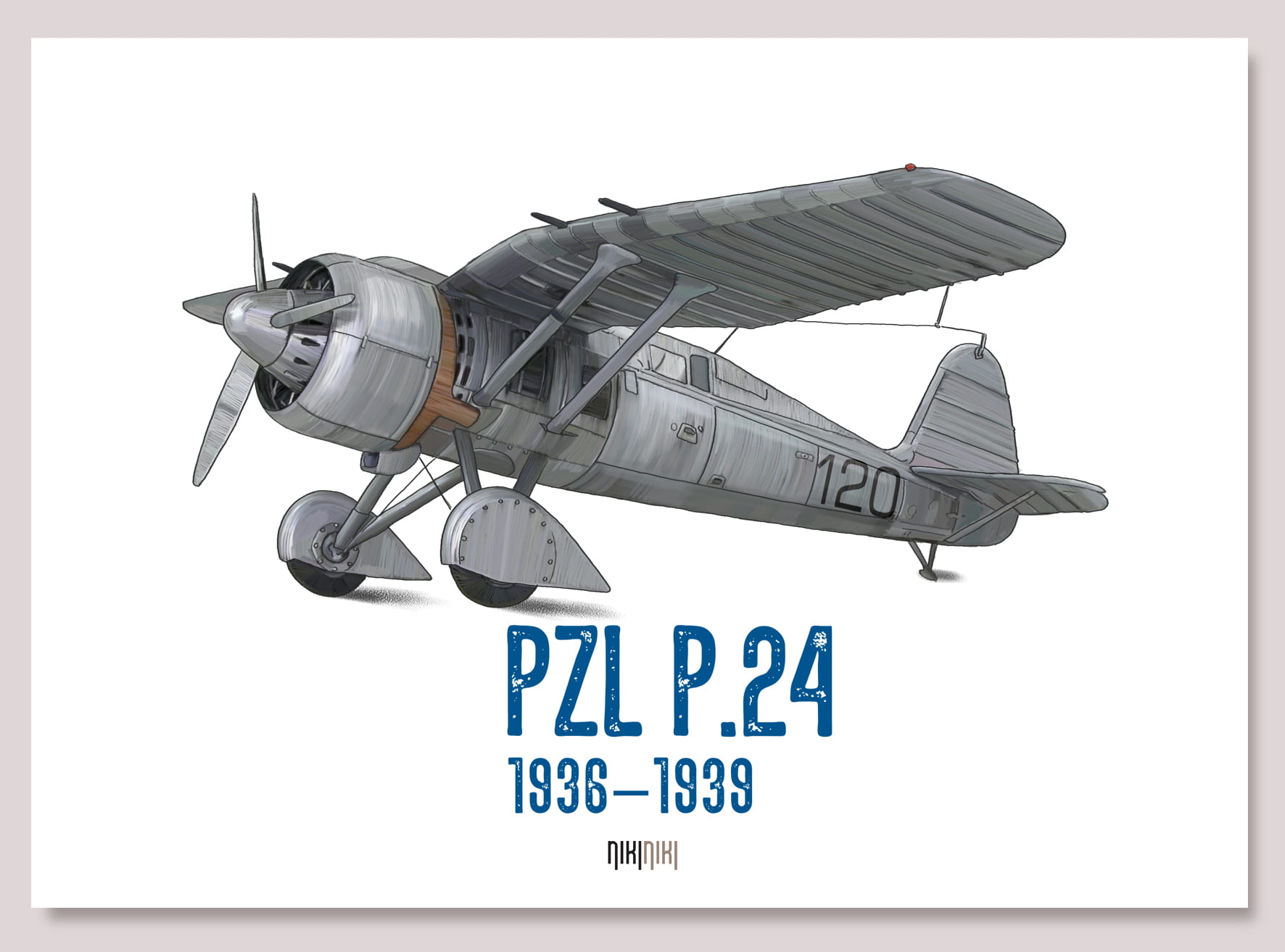 PZL P.24 — plakat (Rodzaj nadruku: PZL P.24)