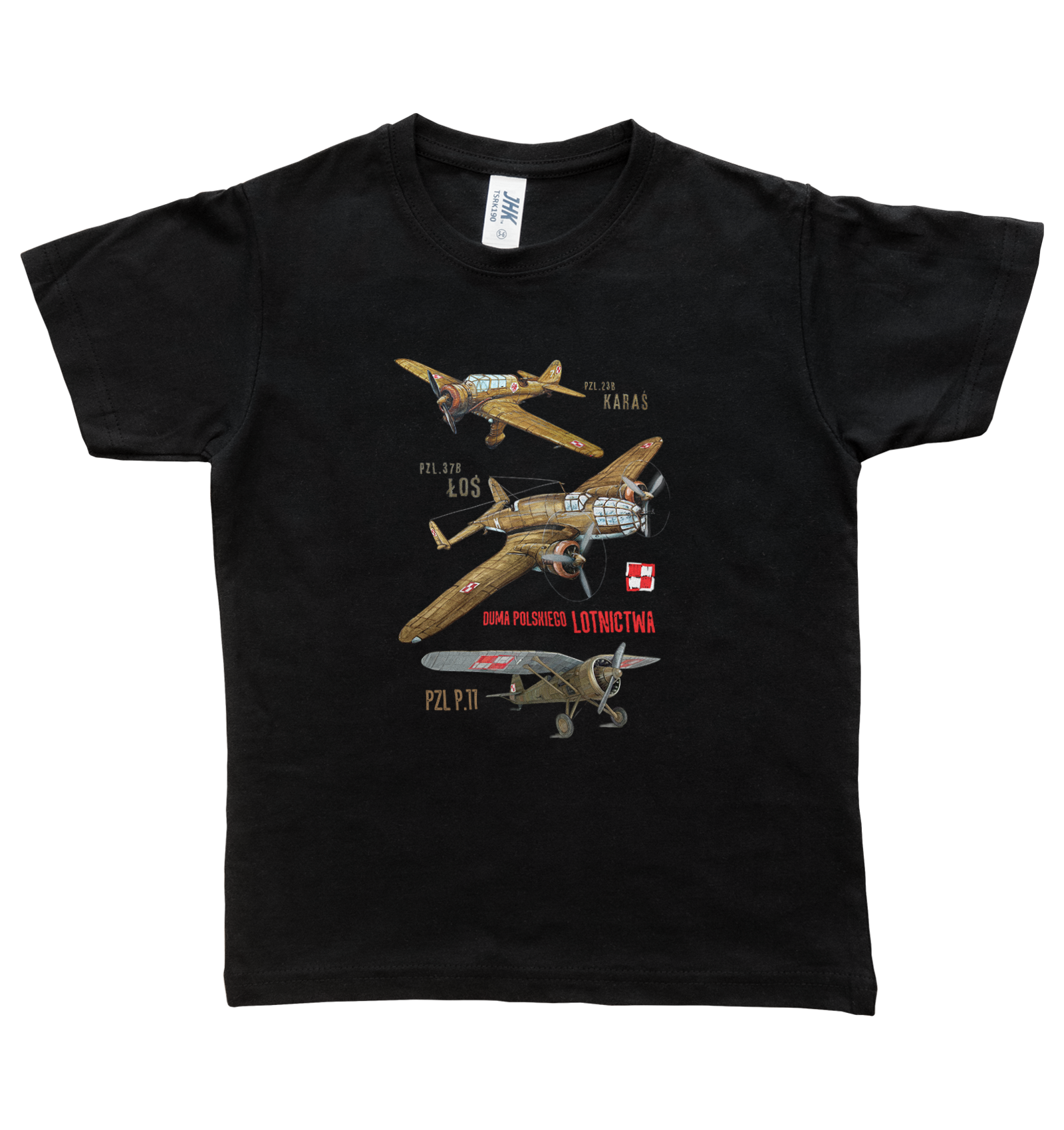 Koszulka dla fana samolotów (Kolor koszulki: czarny; Rozmiar: 12 - 14 lat; Rodzaj nadruku: LOTMIX)