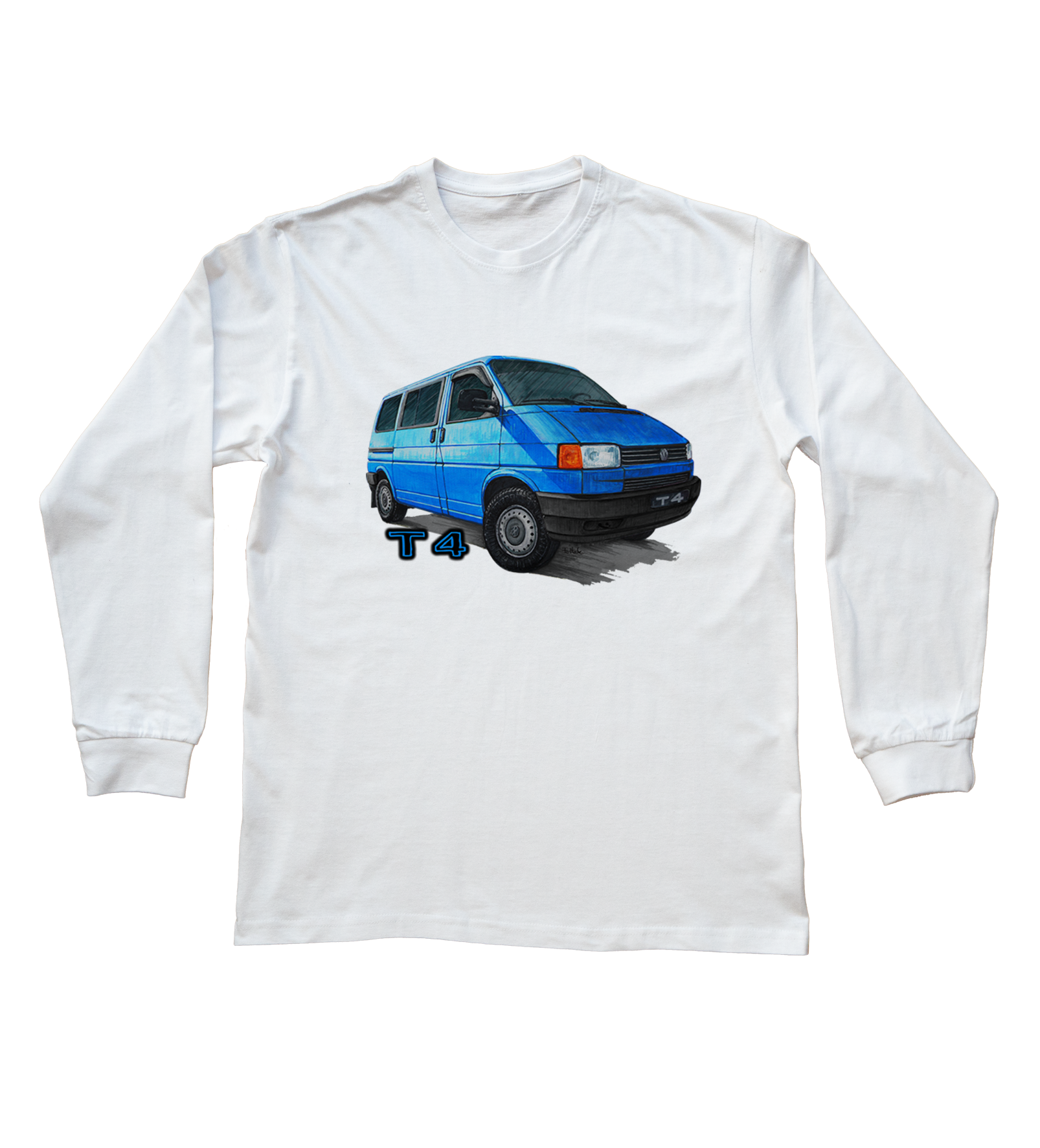 VW T4 — bluzka z długim rękawem (Rozmiar: 9 - 11 lat; Kolor koszulki: biały; Rodzaj nadruku: VW T4)