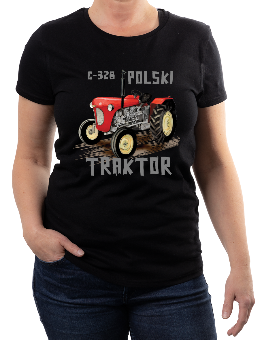 Ursus C-328 — koszulka (Kolor koszulki: czarny; Rozmiar: M (damska); Rodzaj nadruku: Ursus C-328)