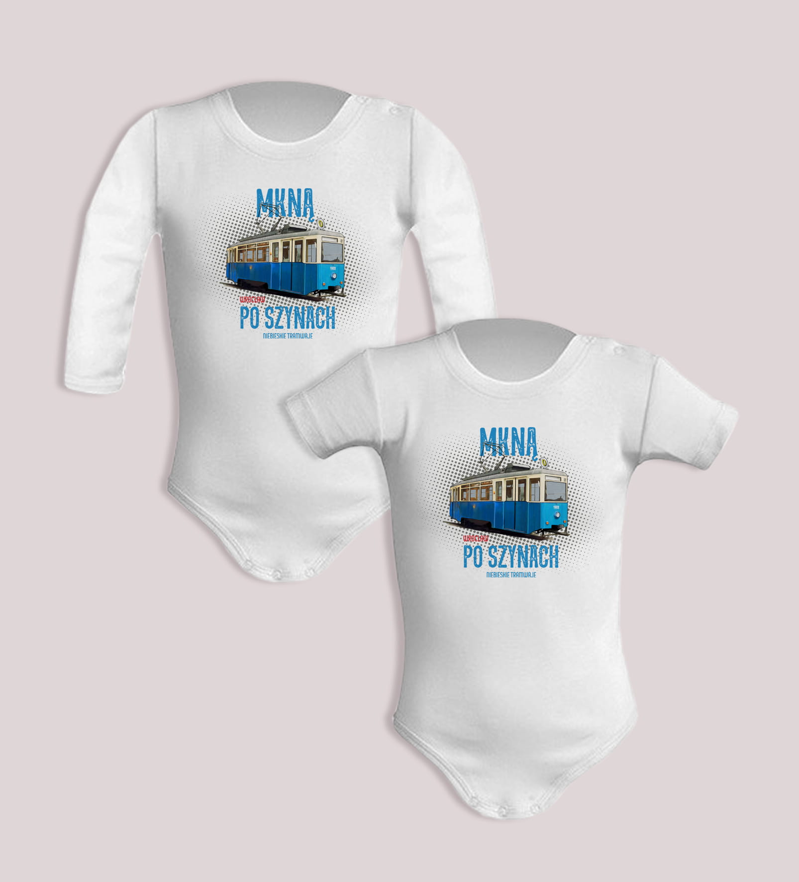 Konstal N — body (Rozmiar: 3M; Długość rękawa: krótki; Rodzaj nadruku: Konstal N — wrocławski tramwaj)