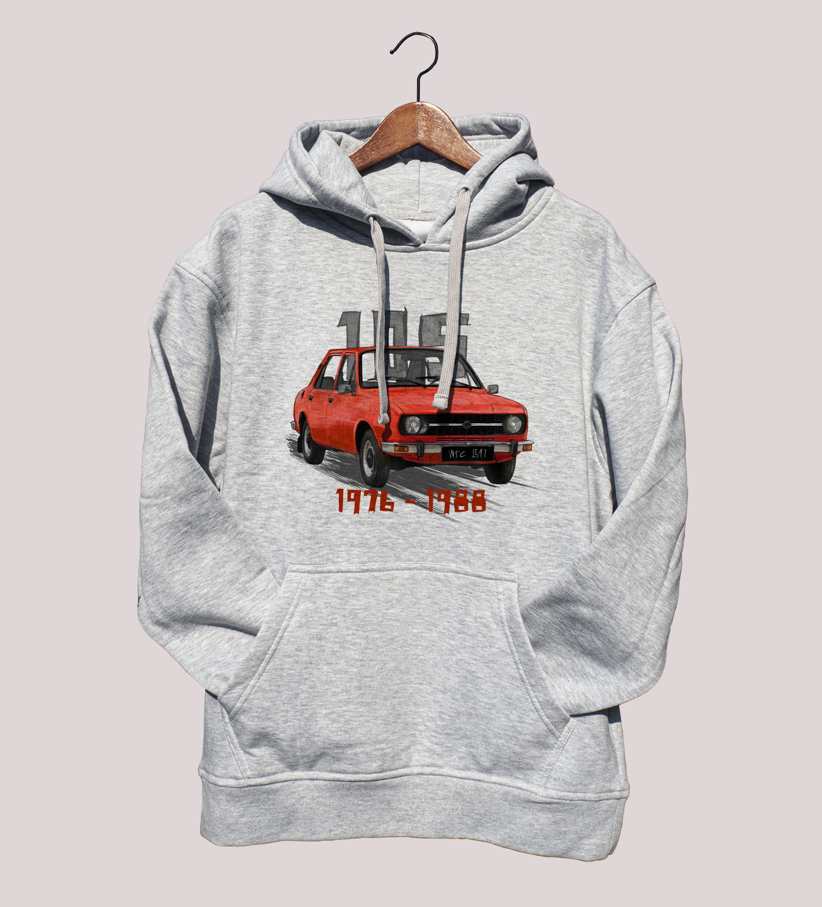 Škoda 105 — bluza (Rozmiar: XXL; Kolor bluzy: szary; Rodzaj nadruku: Škoda 105)