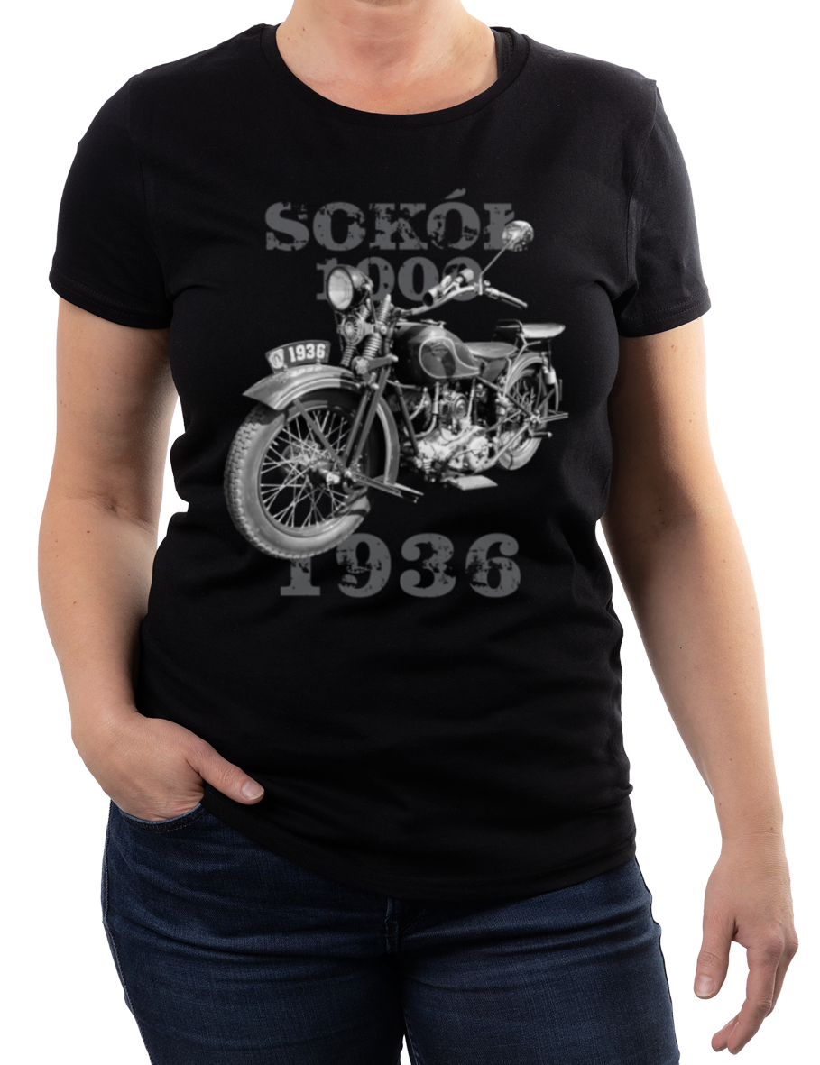 Sokół — koszulka (Kolor koszulki: czarny; Rozmiar: XXL (damska); Rodzaj nadruku: Sokół)