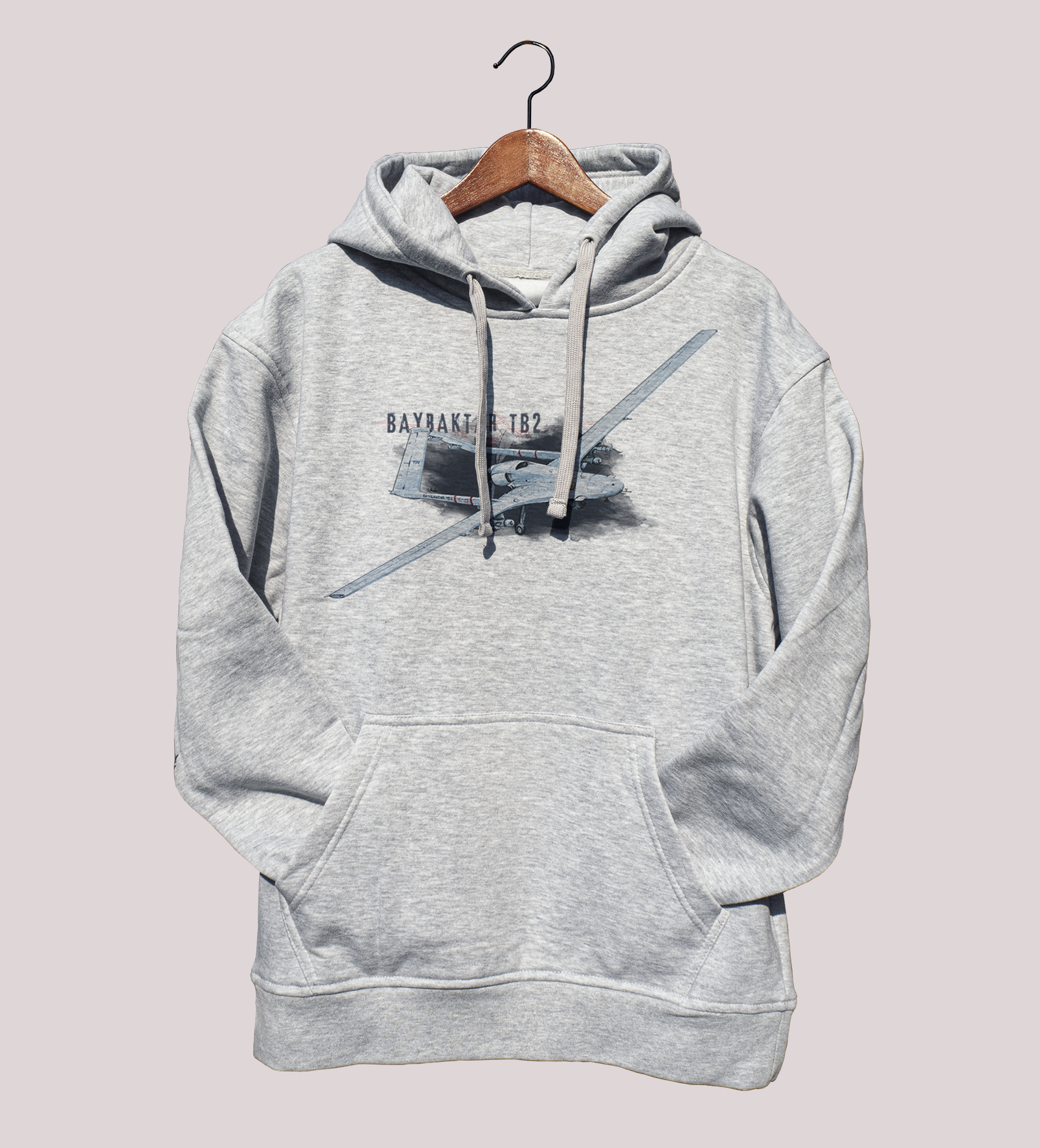 Bayraktar — bluza (Rozmiar: XXL; Kolor bluzy: szary; Rodzaj nadruku: Bayraktar TB2)