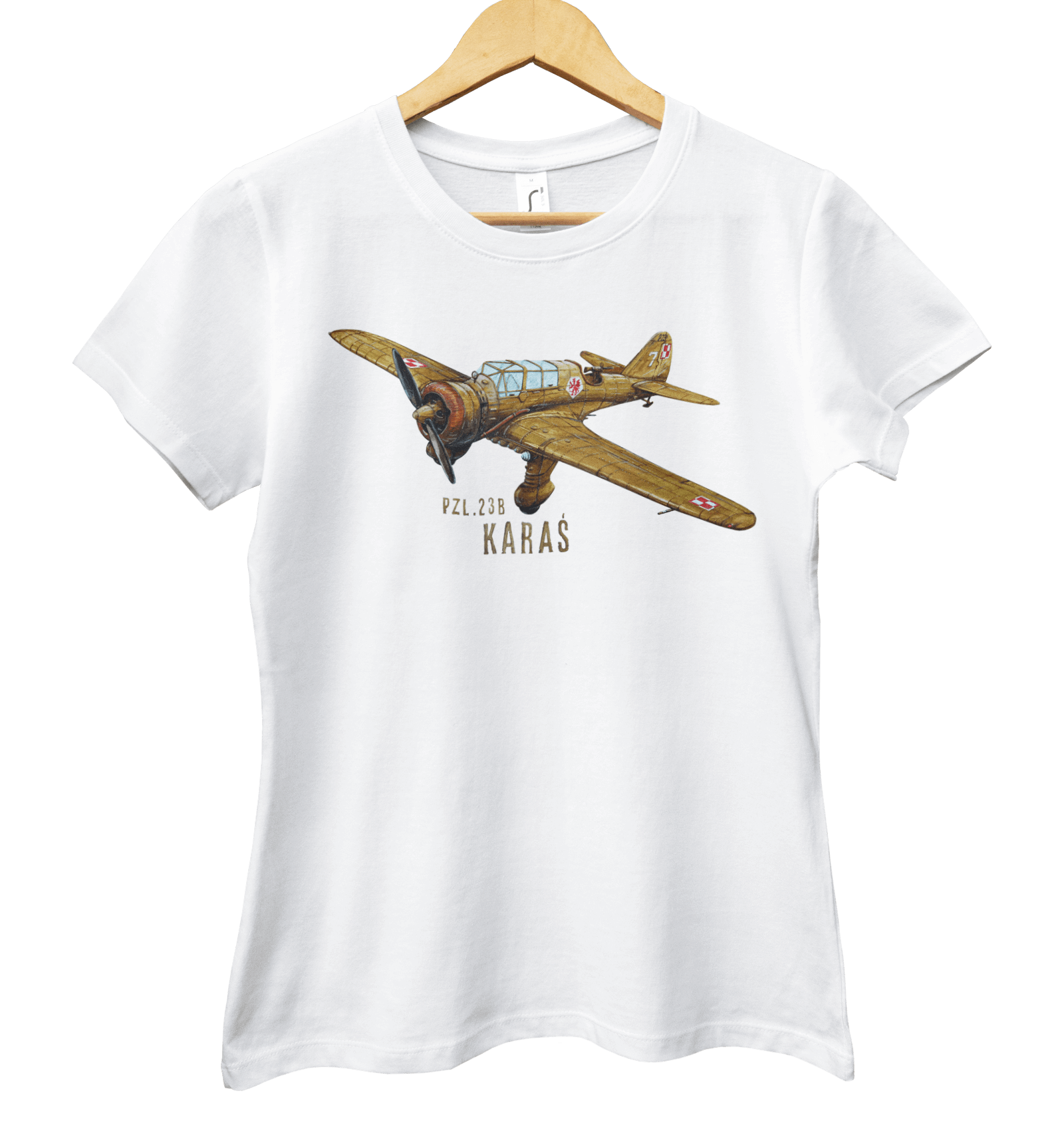 Karaś — koszulka (Kolor koszulki: biały; Rozmiar: XL (damska); Rodzaj nadruku: Karaś)