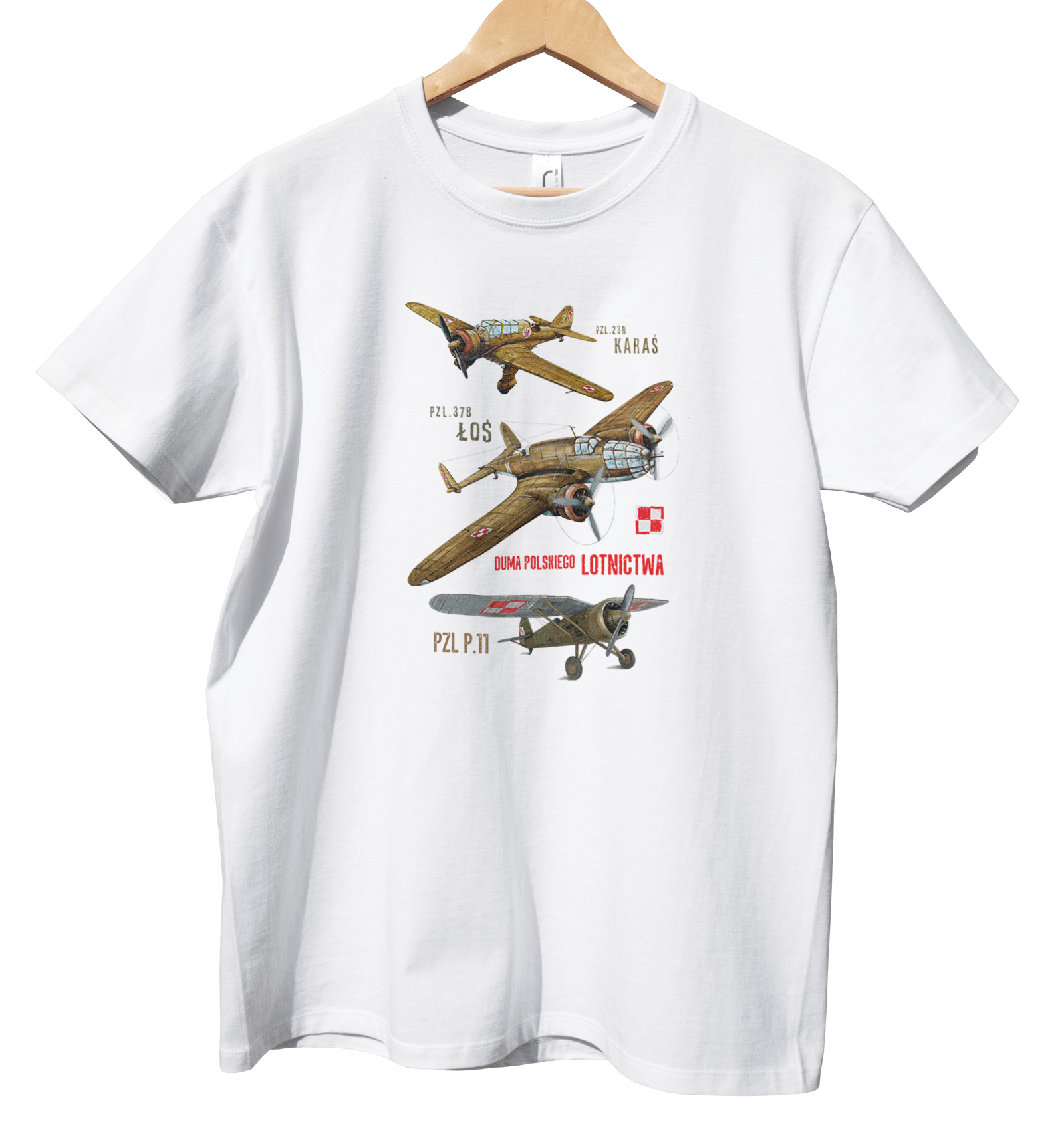 Koszulka dla fana samolotów (Kolor koszulki: biały; Rozmiar: 5XL (męska); Rodzaj nadruku: LOTMIX)