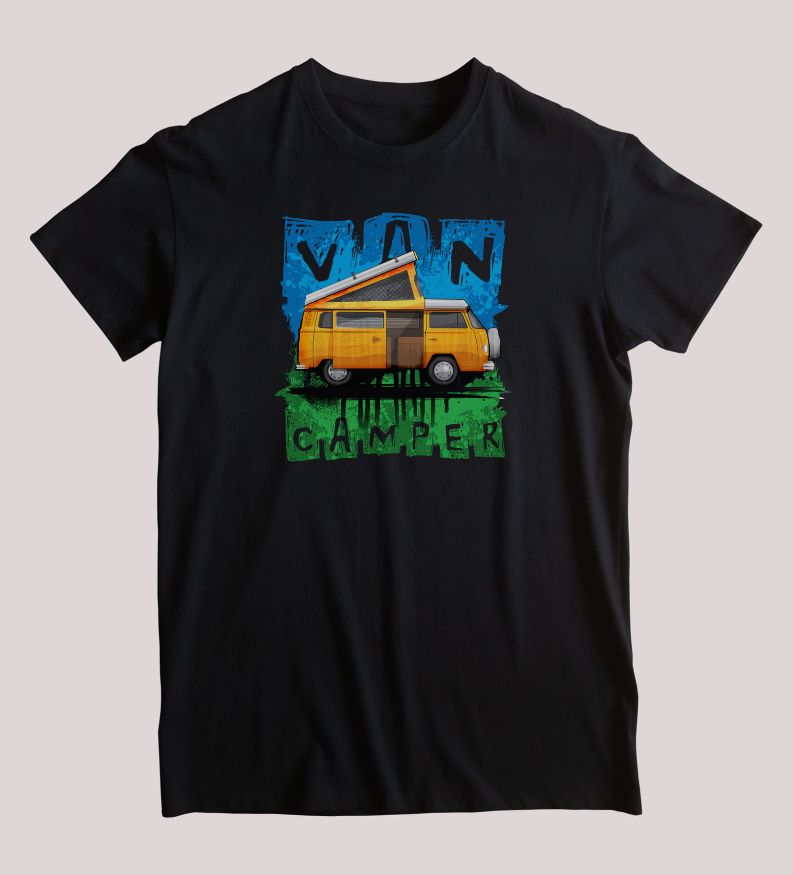 Kamper — koszulka (Kolor koszulki: czarny; Rozmiar: 5XL (męska); Rodzaj nadruku: Kamper)