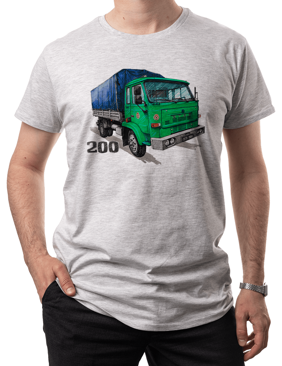 Star 200 — koszulka (Kolor koszulki: jasnoszary melanż; Rozmiar: XXL (męska); Rodzaj nadruku: Star 200)