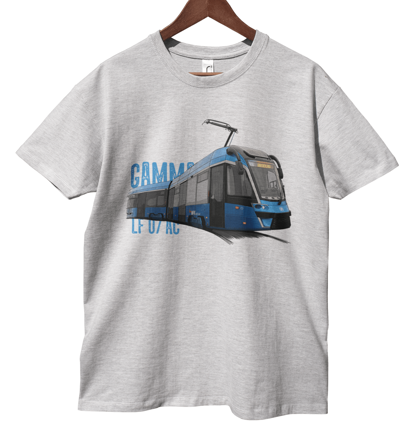 Moderus Gamma — koszulka (Kolor koszulki: jasnoszary melanż; Rozmiar: 4XL (męska); Rodzaj nadruku: Moderus Gamma)