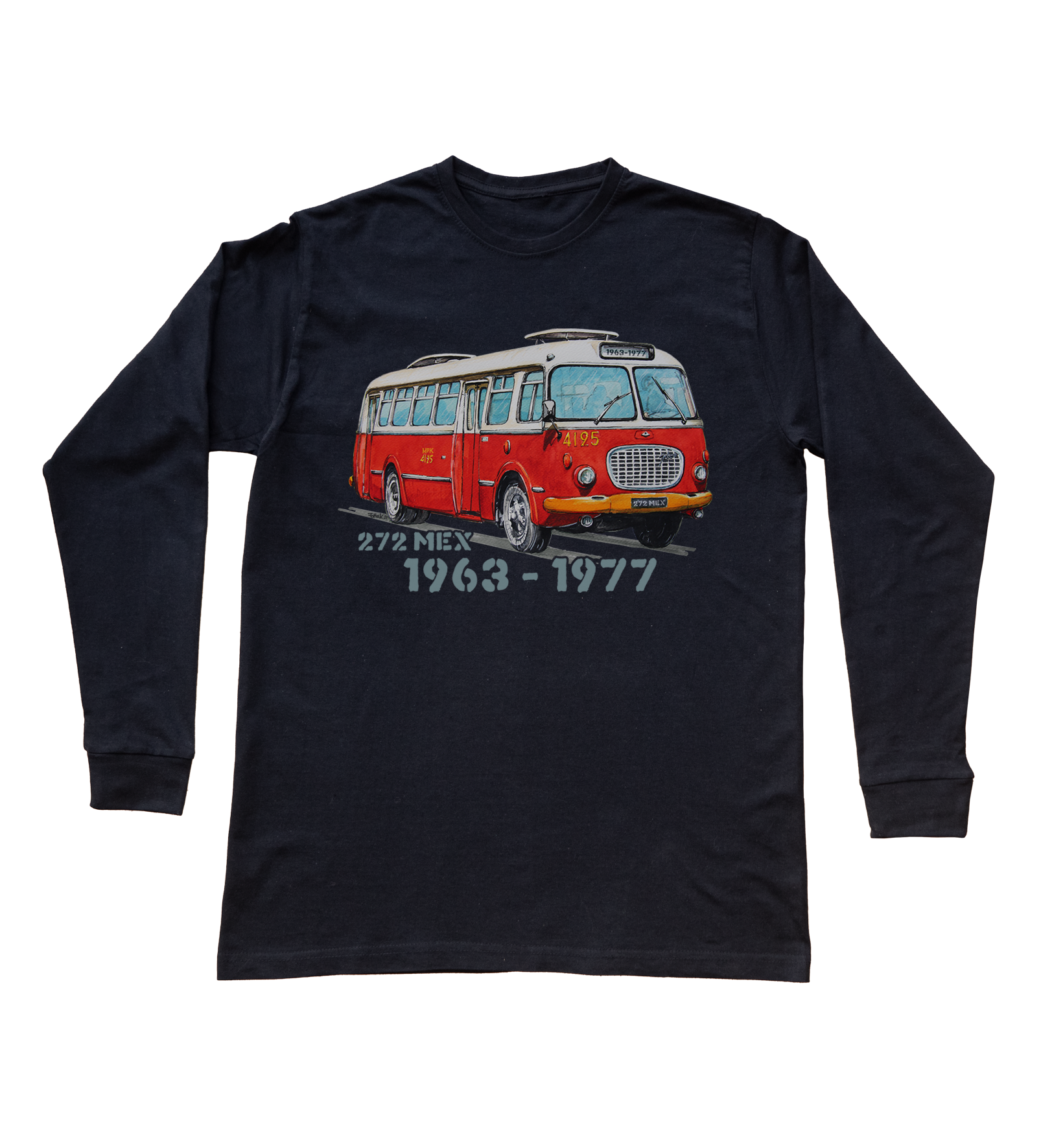 Jelcz 272 MEX — bluzka z długim rękawem (Rozmiar: L (dorosła); Kolor koszulki: czarny; Rodzaj nadruku: Jelcz 272 MEX)