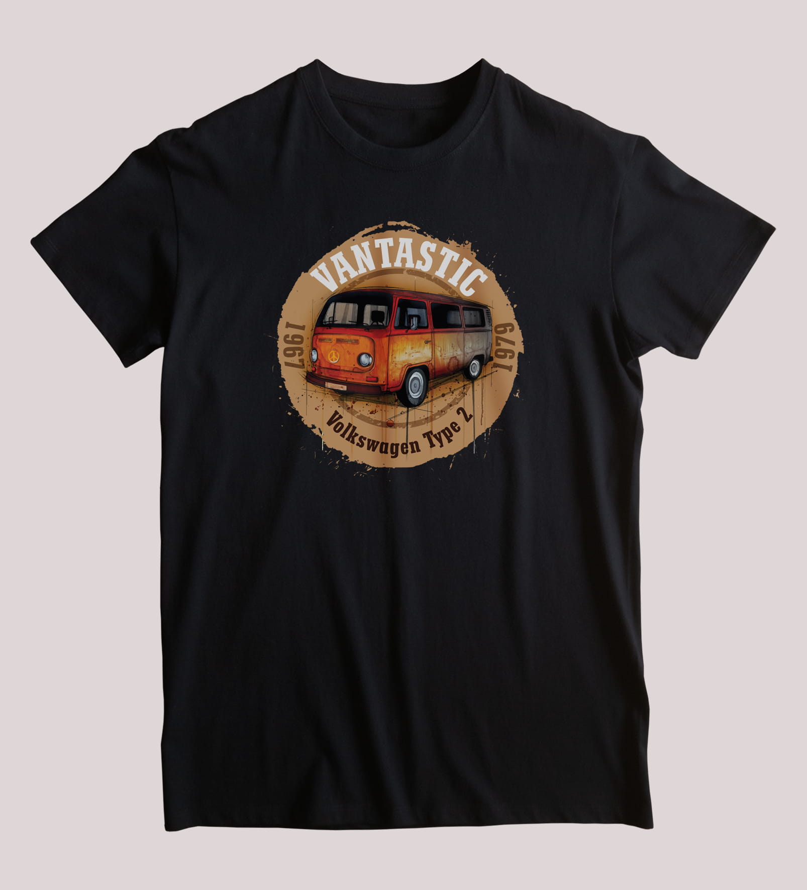 VW T2 — koszulka (Kolor koszulki: czarny; Rozmiar: XXL (męska); Rodzaj nadruku: VW T2)