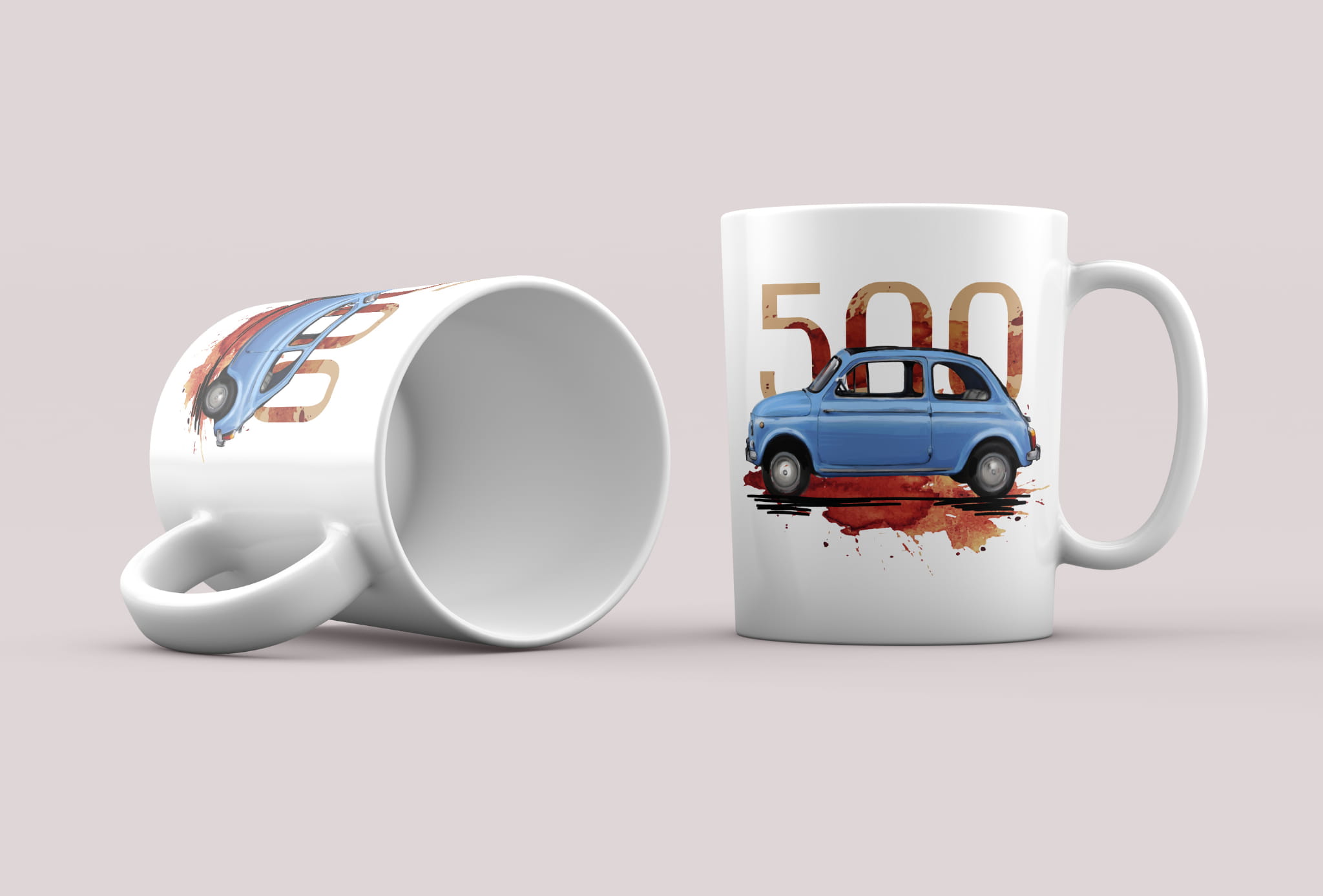 Fiat 500 — kubek (Rodzaj nadruku: Fiat 500)