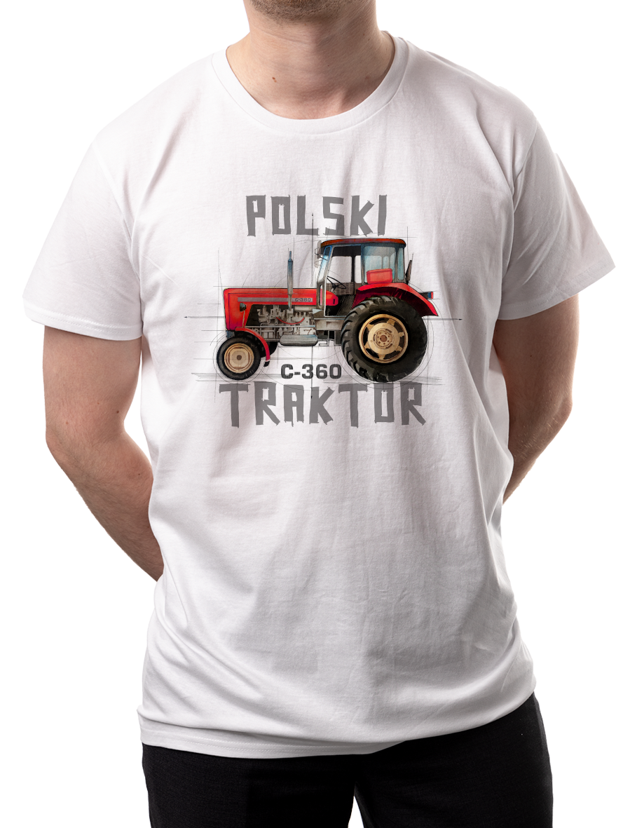 Ursus C-360 — koszulka (Kolor koszulki: biały; Rozmiar: 5XL (męska); Rodzaj nadruku: Ursus C-360)