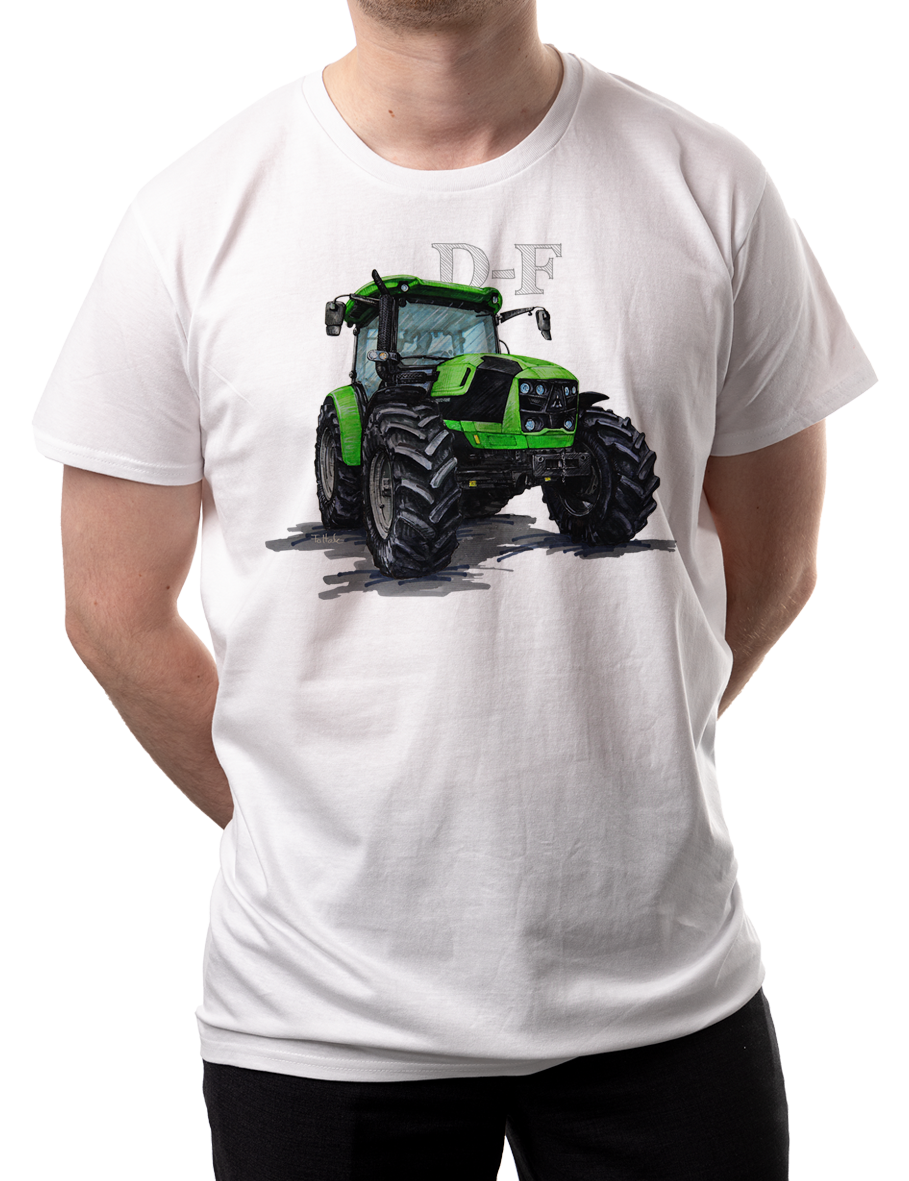 Deutz-Fahr — koszulka (Kolor koszulki: biały; Rozmiar: L (męska); Rodzaj nadruku: Deutz-Fahr)