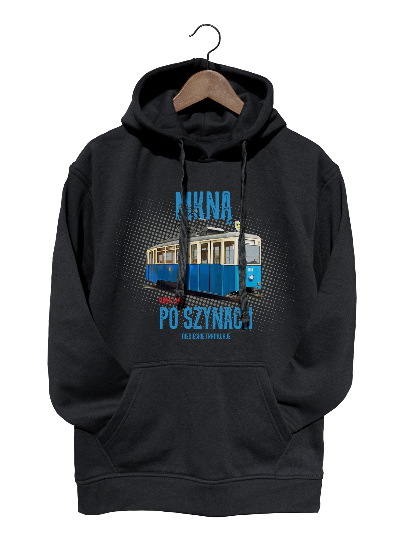 Konstal N — bluza (Rozmiar: XL; Kolor bluzy: czarny; Rodzaj nadruku: Konstal N — wrocławski tramwaj)