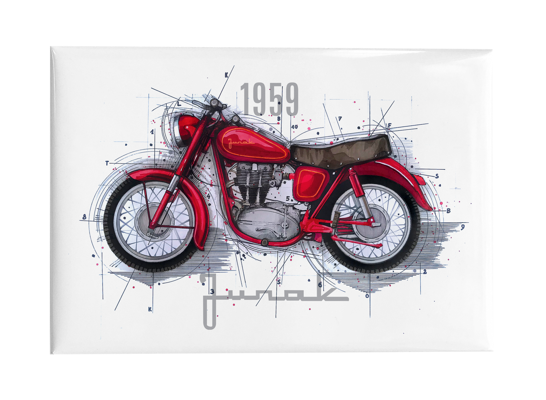 Junak — magnes (Kolor nadruku: czerwony; Rodzaj nadruku: Junak)