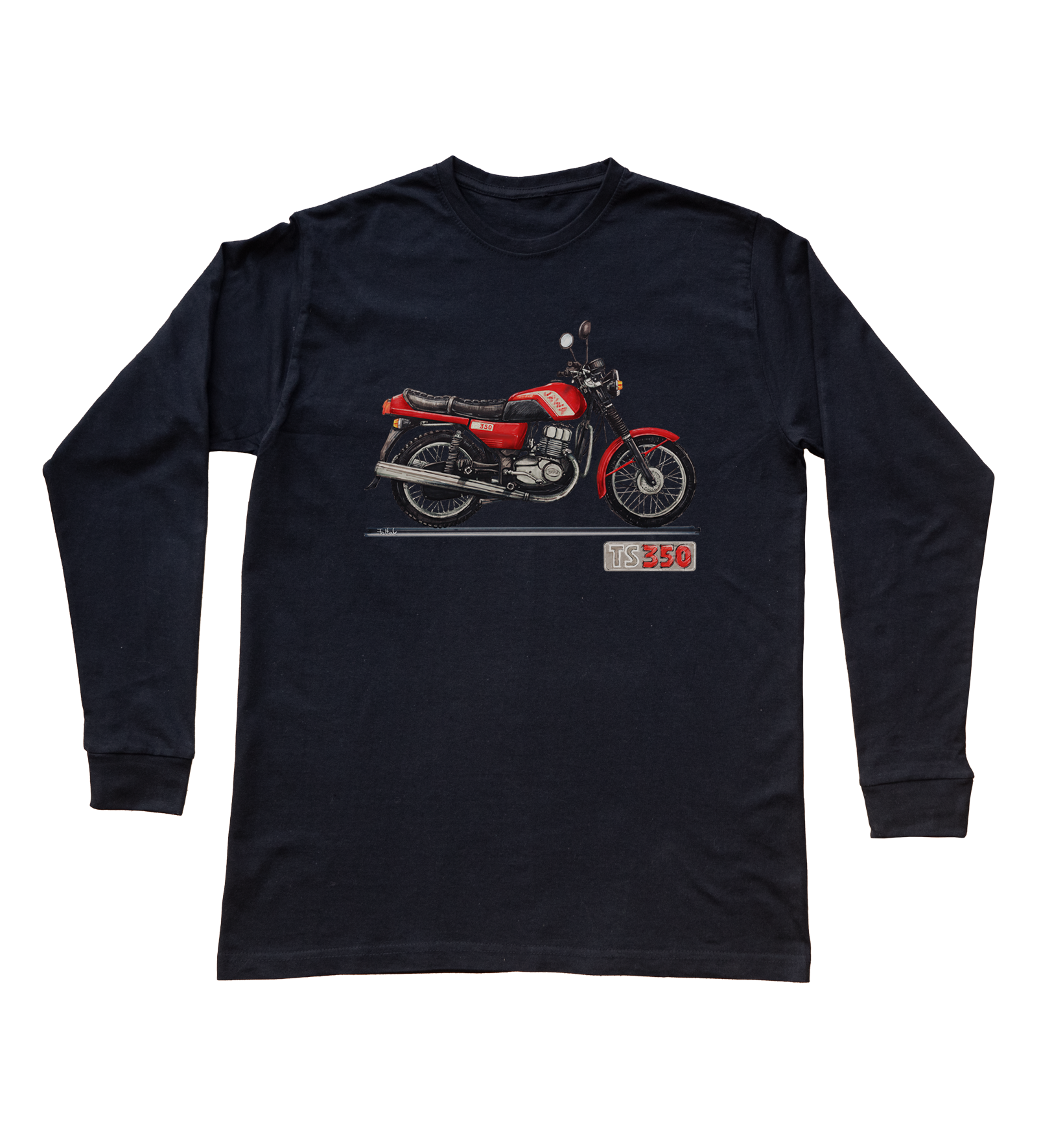 Jawa — bluzka z długim rękawem (Rozmiar: S (dorosła); Kolor koszulki: czarny; Rodzaj nadruku: Jawa)