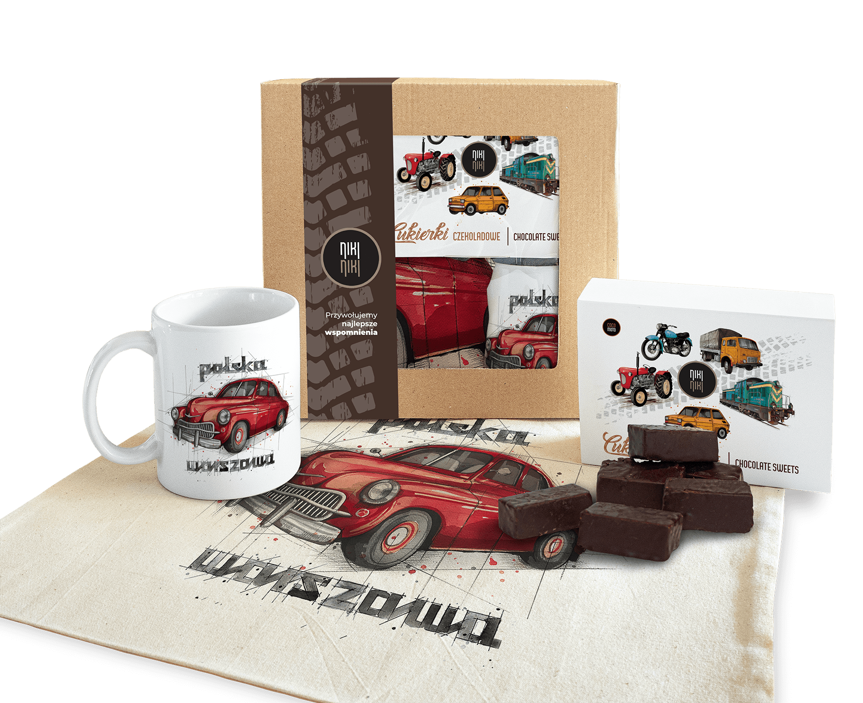 Warszawa — paczka (Zawartość paczki: bluza - torba - kubek - słodycze; Rozmiar koszulki / bluzy: 5 - 6 lat; Kolor koszulki / bluzy: czarny; Rodzaj nad