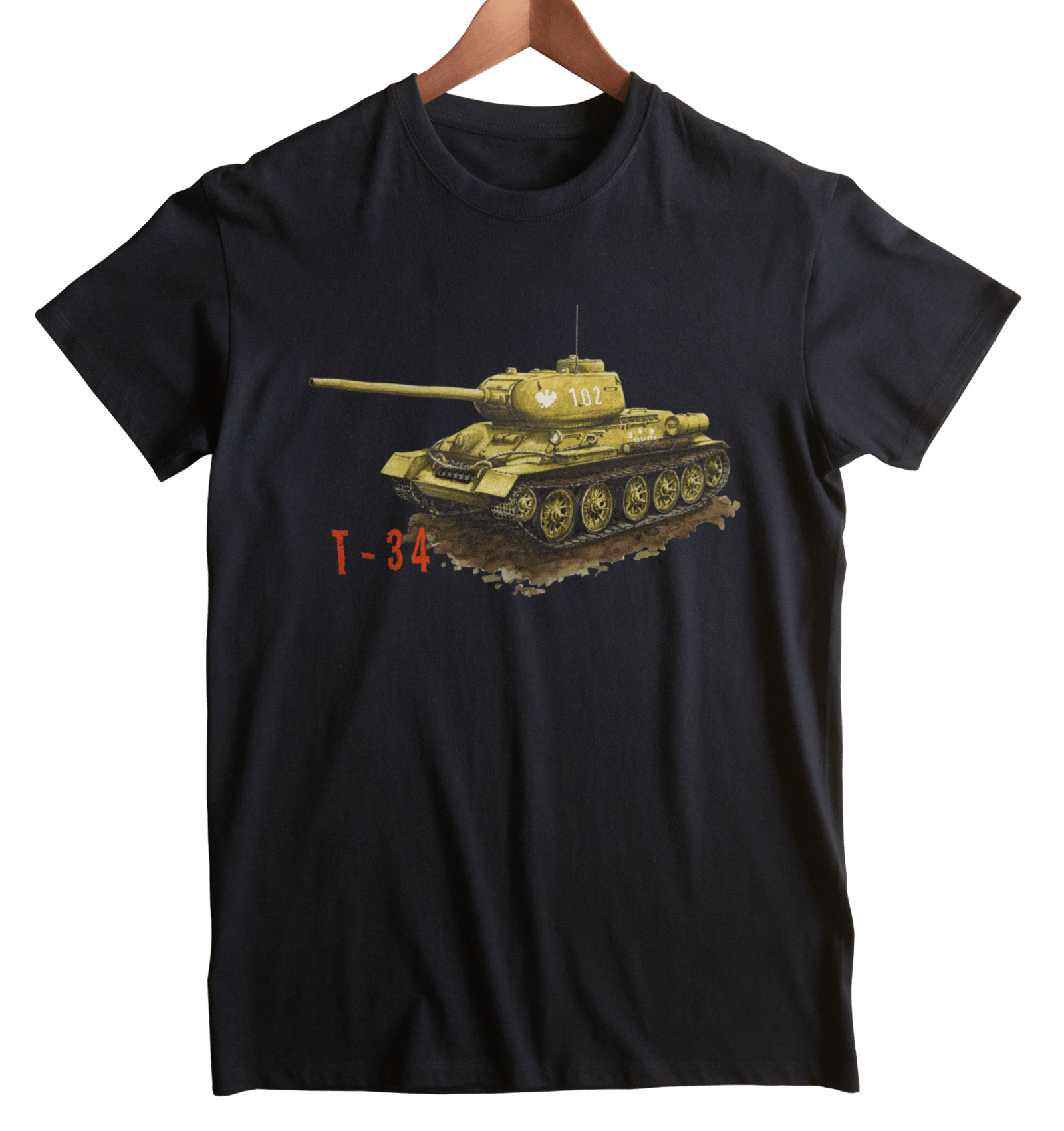 T-34 — koszulka (Kolor koszulki: czarny; Rozmiar: 4XL (męska); Rodzaj nadruku: T-34)