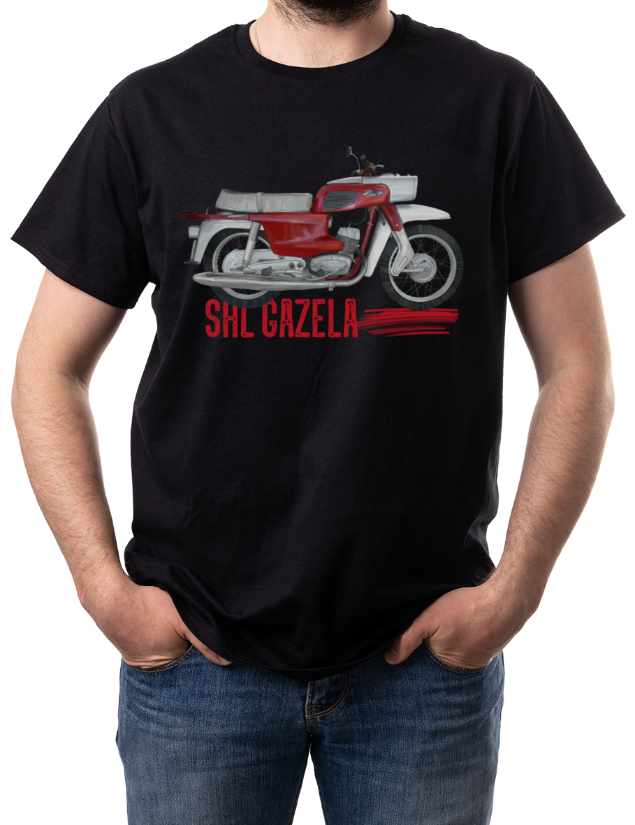 SHL M17 Gazela — koszulka (Kolor koszulki: czarny; Rozmiar: XXL (męska); Rodzaj nadruku: SHL M17 Gazela)