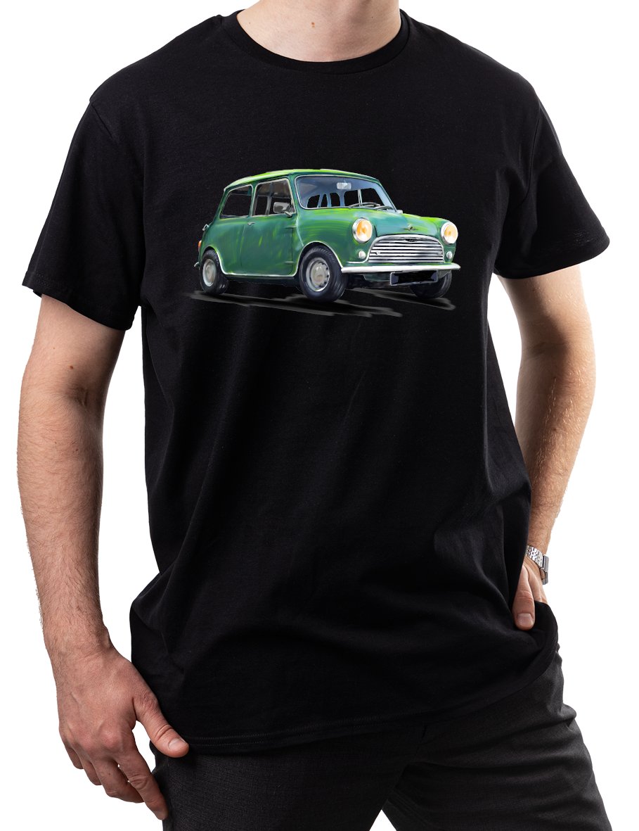 Mini — koszulka (Kolor koszulki: czarny; Rozmiar: L (męska); Rodzaj nadruku: Mini)