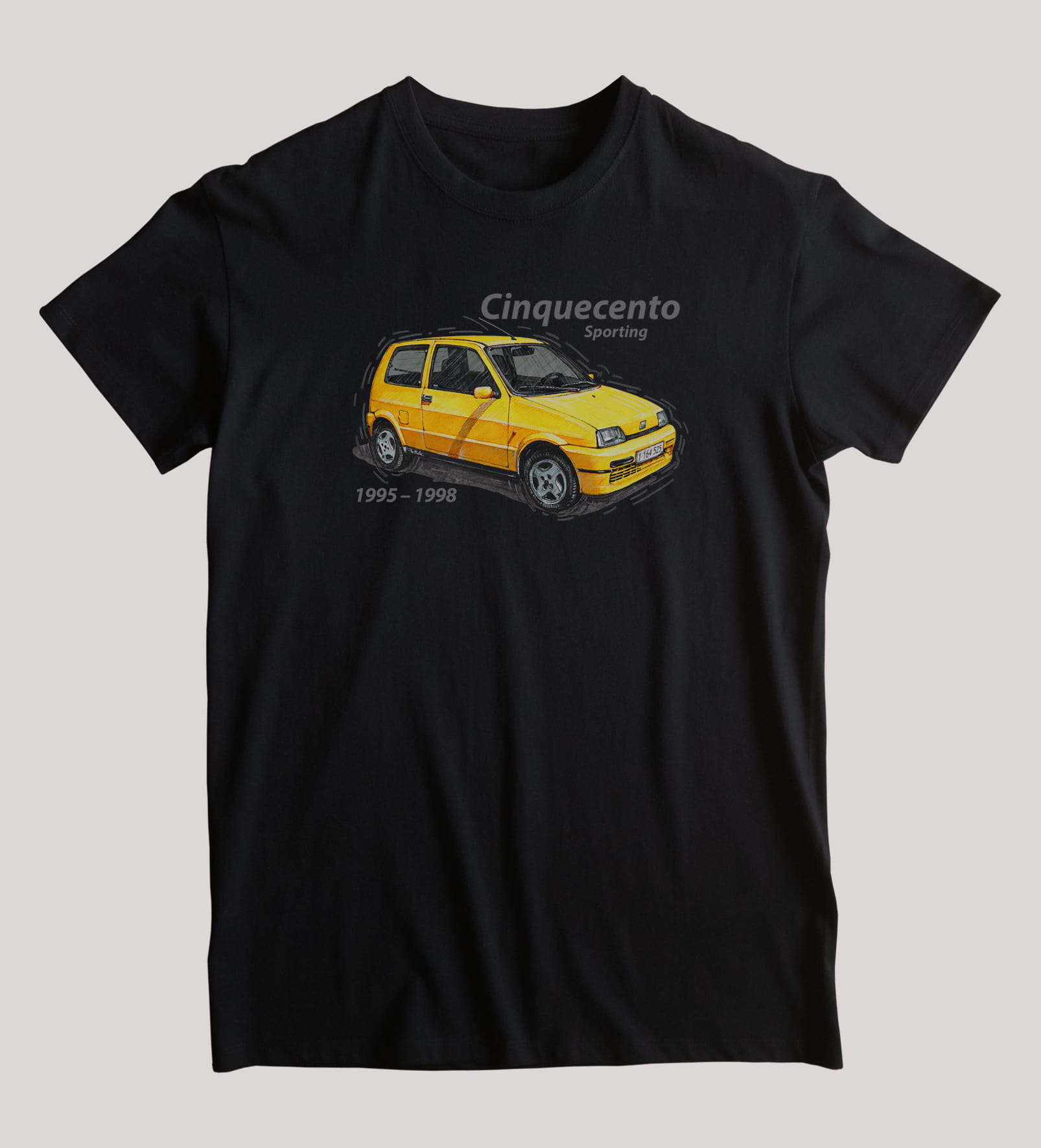 Cinquecento — koszulka (Kolor koszulki: czarny; Rozmiar: L (damska); Rodzaj nadruku: Cinquecento)