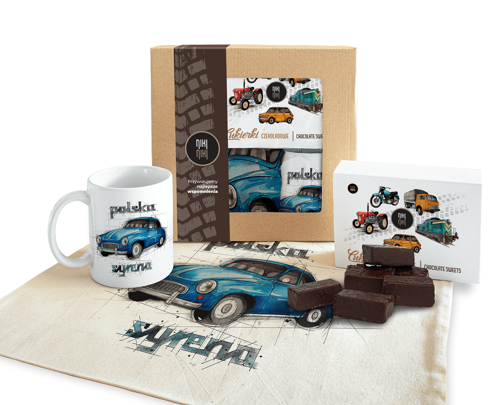 Syrena — paczka (Zawartość paczki: koszulka - torba - kubek - słodycze; Rozmiar koszulki / bluzy: XXL (męska); Kolor koszulki / bluzy: biały; Rodzaj n