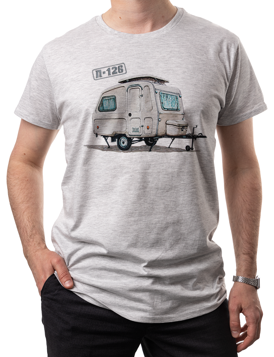 Niewiadów N-126 — koszulka (Kolor koszulki: jasnoszary melanż; Rozmiar: 5XL (męska); Rodzaj nadruku: Niewiadów N-126)