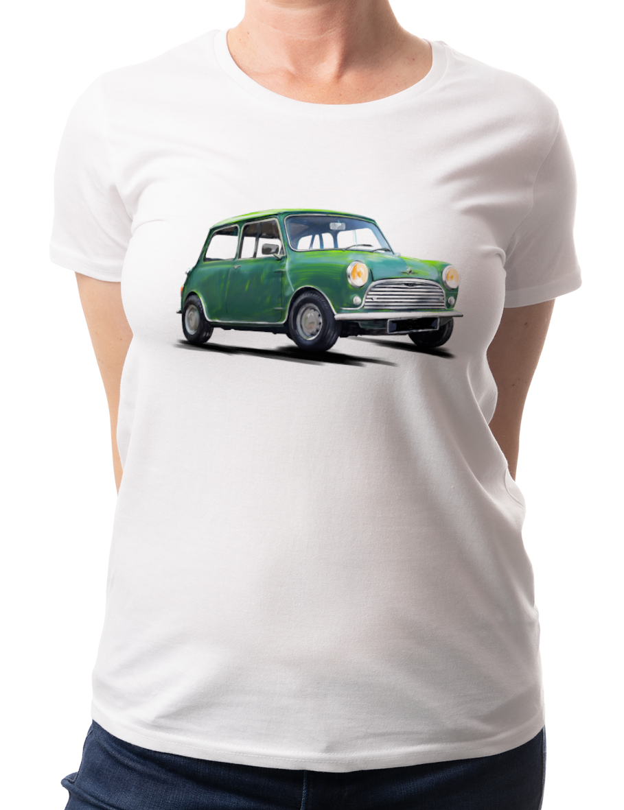 Mini — koszulka (Kolor koszulki: biały; Rozmiar: 3XL (damska); Rodzaj nadruku: Mini)