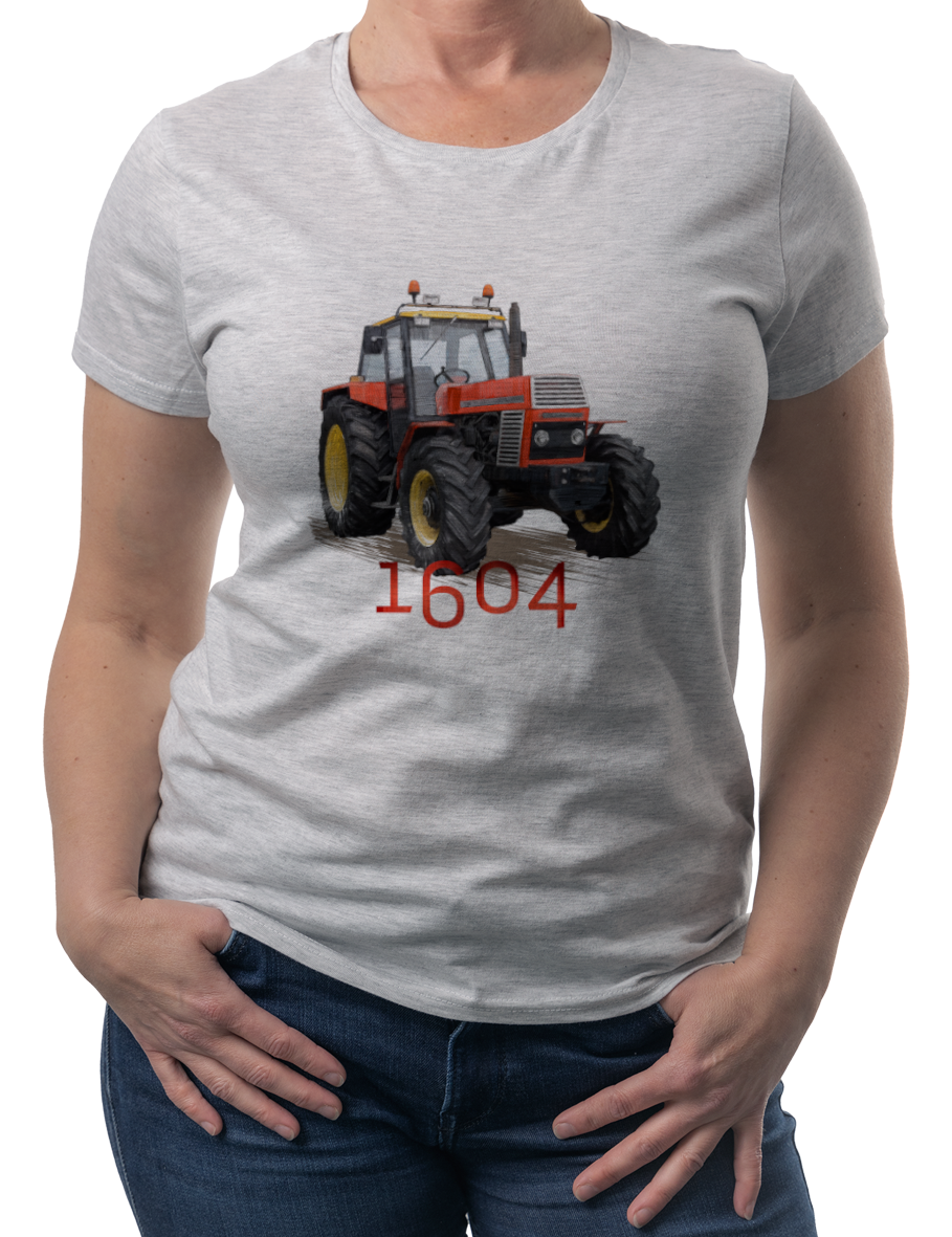 Ursus 1604 — koszulka (Kolor koszulki: jasnoszary melanż; Rozmiar: 3XL (damska); Rodzaj nadruku: Ursus 1604)