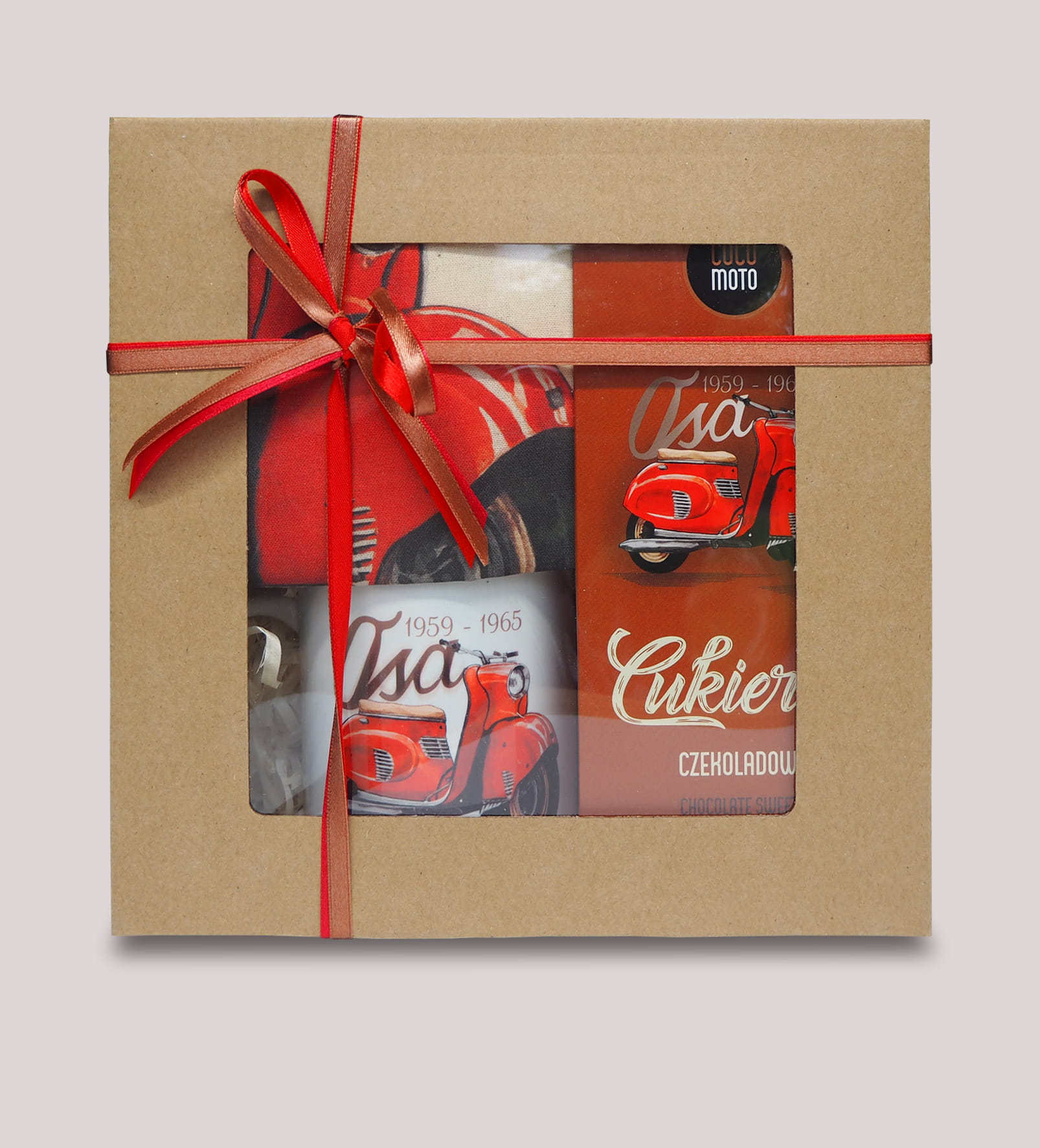 Osa — paczka (Zawartość paczki: bluza - torba - kubek - słodycze; Rozmiar koszulki / bluzy: 7 - 8 lat; Kolor koszulki / bluzy: szary; Rodzaj nadruku: